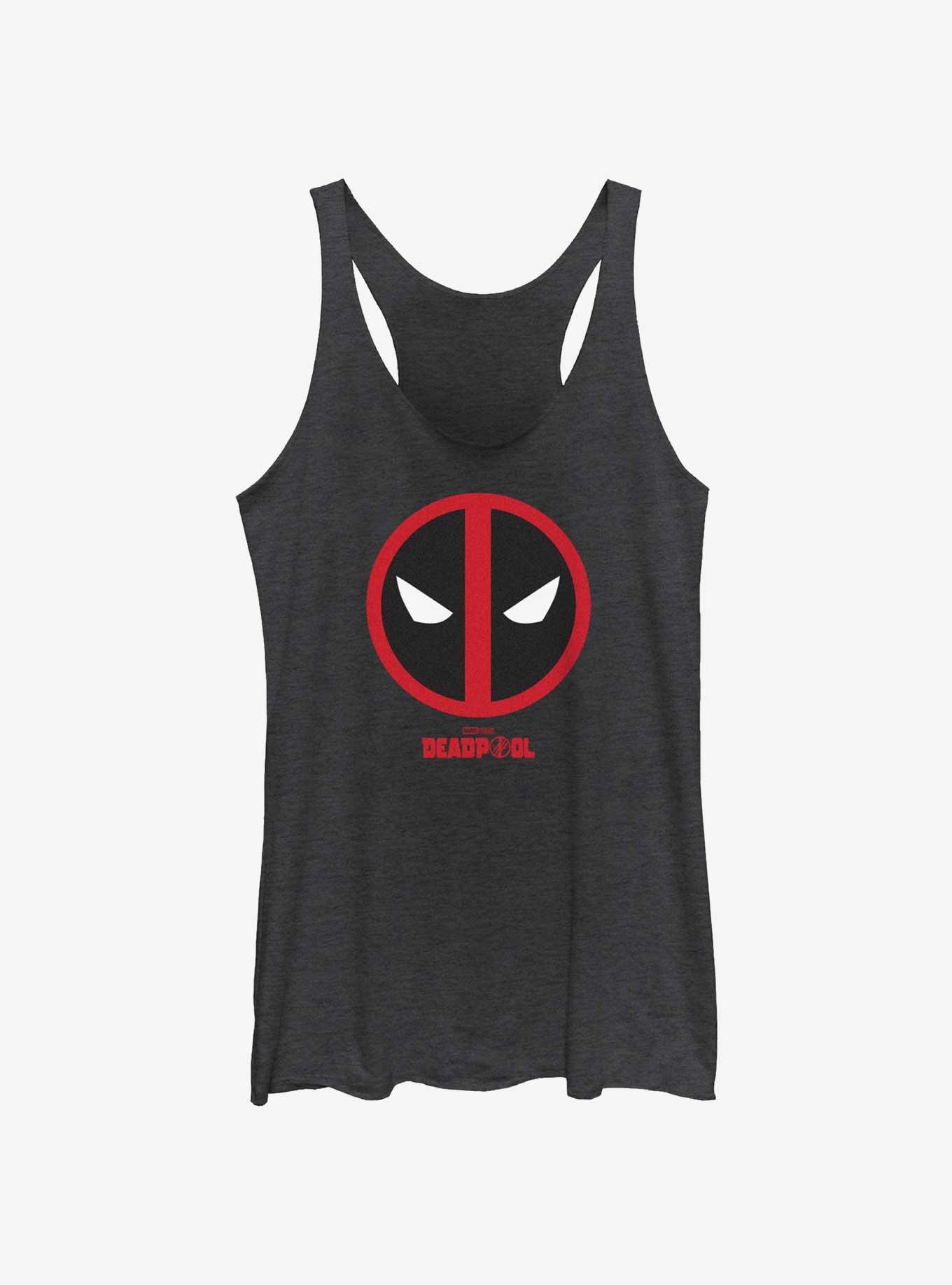 Marvel Deadpool & Wolverine Evil Eye Logo Girls Tank, BLK HTR, hi-res