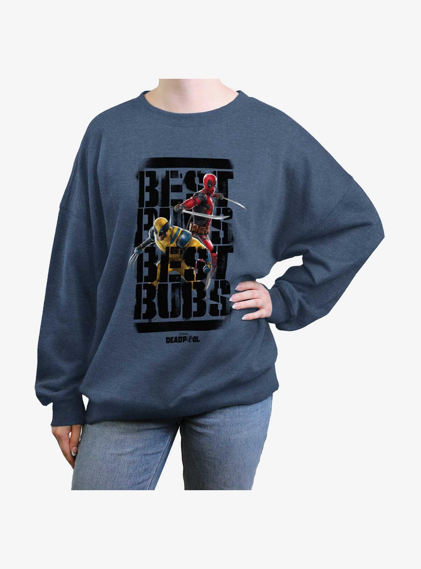 Marvel Deadpool & Wolverine Best Bubs Heroes Girls Oversized Sweatshirt