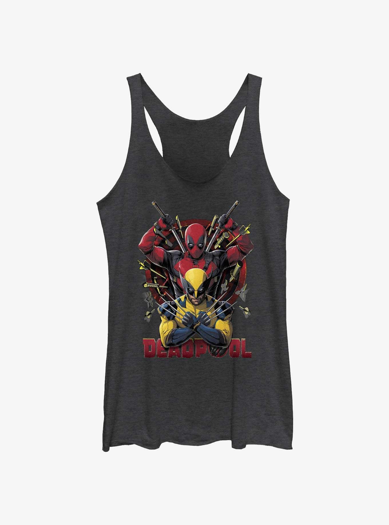 Marvel Deadpool & Wolverine Out Of Danger Girls Tank, BLK HTR, hi-res