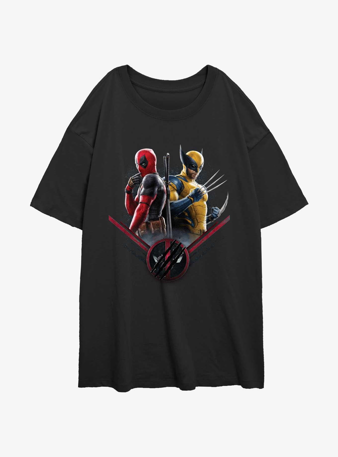 Marvel Deadpool & Wolverine X Force Pair Girls Oversized T-Shirt