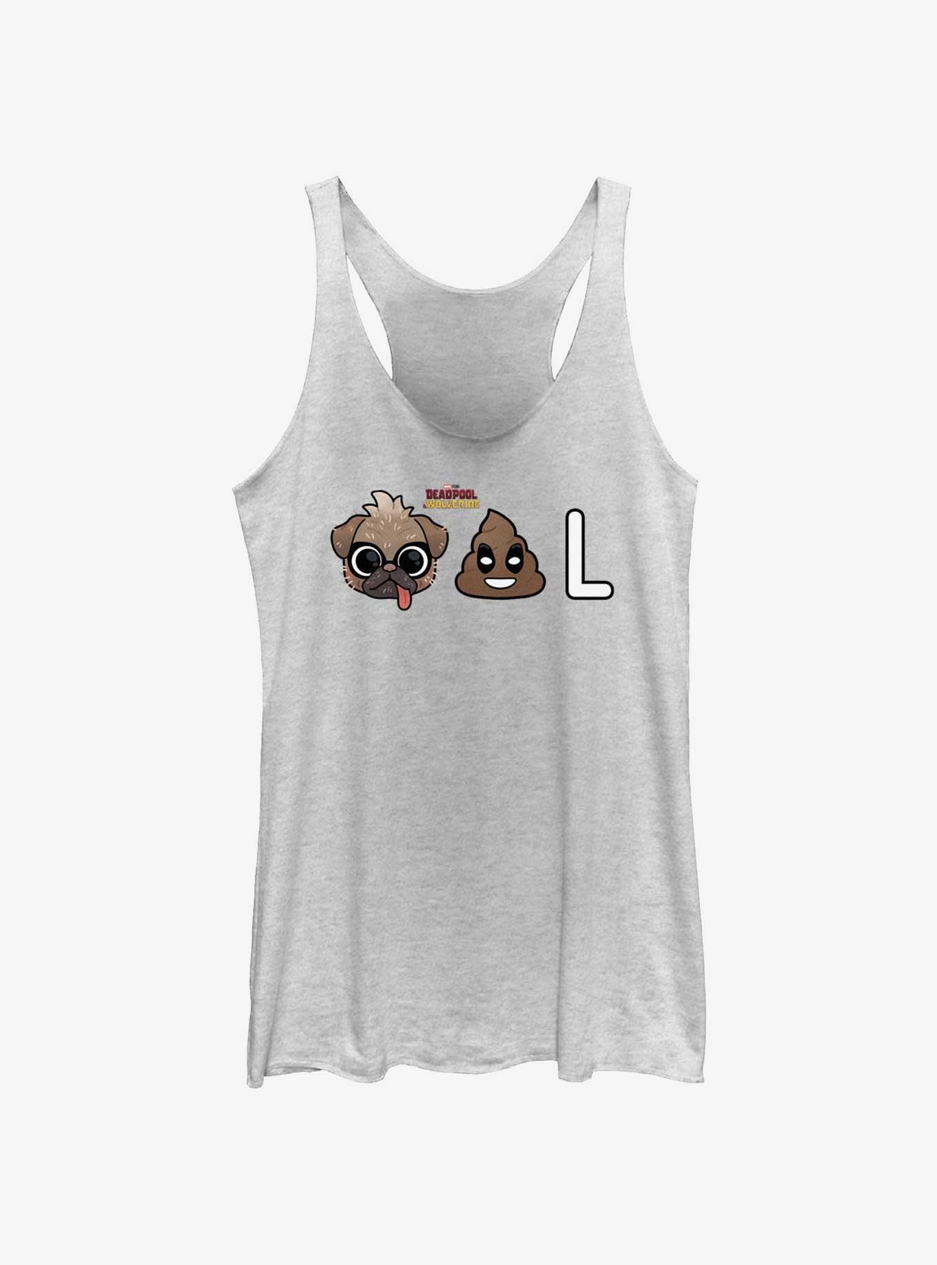 Marvel Deadpool & Wolverine Dogpool Emojis Girls Tank, WHITE HTR, hi-res