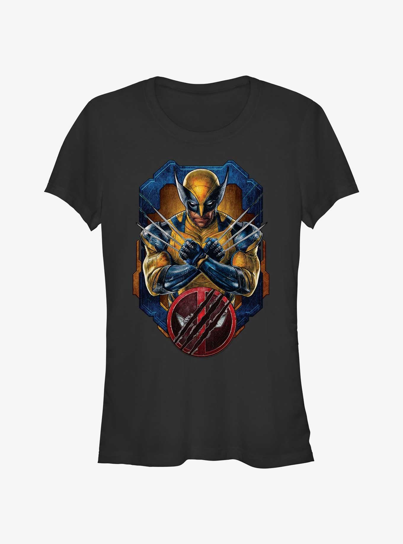 Marvel Deadpool & Wolverine Pose Badge Girls T-Shirt