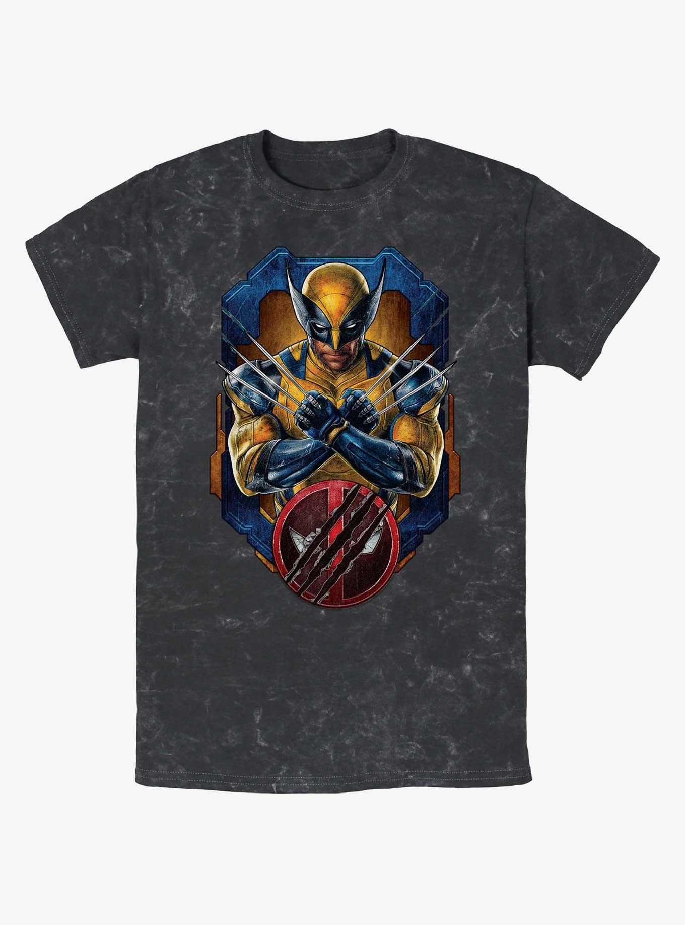 Marvel Deadpool & Wolverine Wolverine Pose Badge Mineral Wash T-Shirt, , hi-res