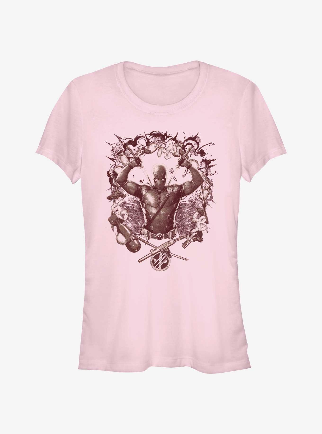 Marvel Deadpool & Wolverine Weapons Explosion Girls T-Shirt, , hi-res