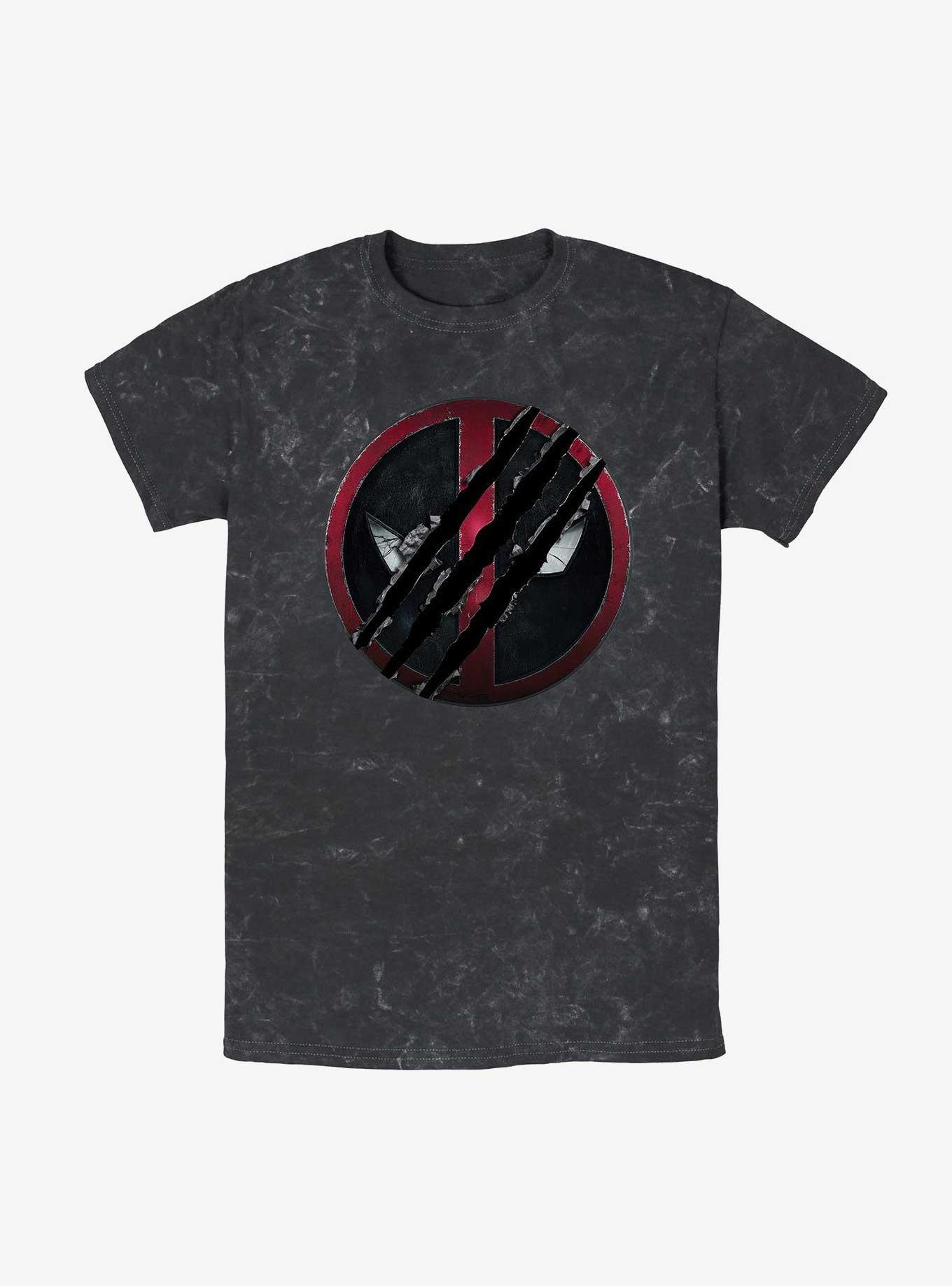 Marvel Deadpool & Wolverine Clawed Deadpool Emblem Mineral Wash T-Shirt