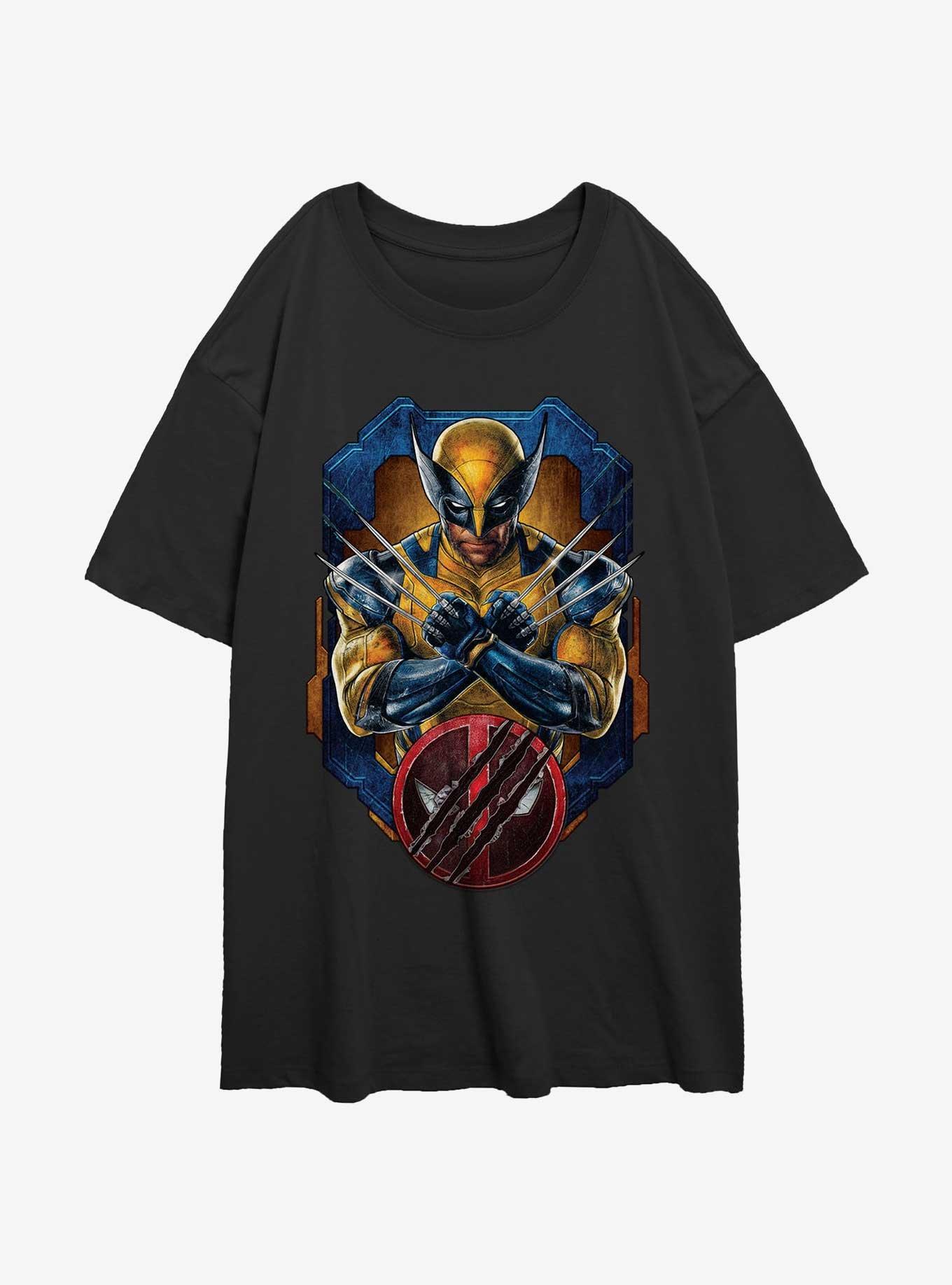 Marvel Deadpool & Wolverine Wolverine Pose Badge Girls Oversized T-Shirt, , hi-res