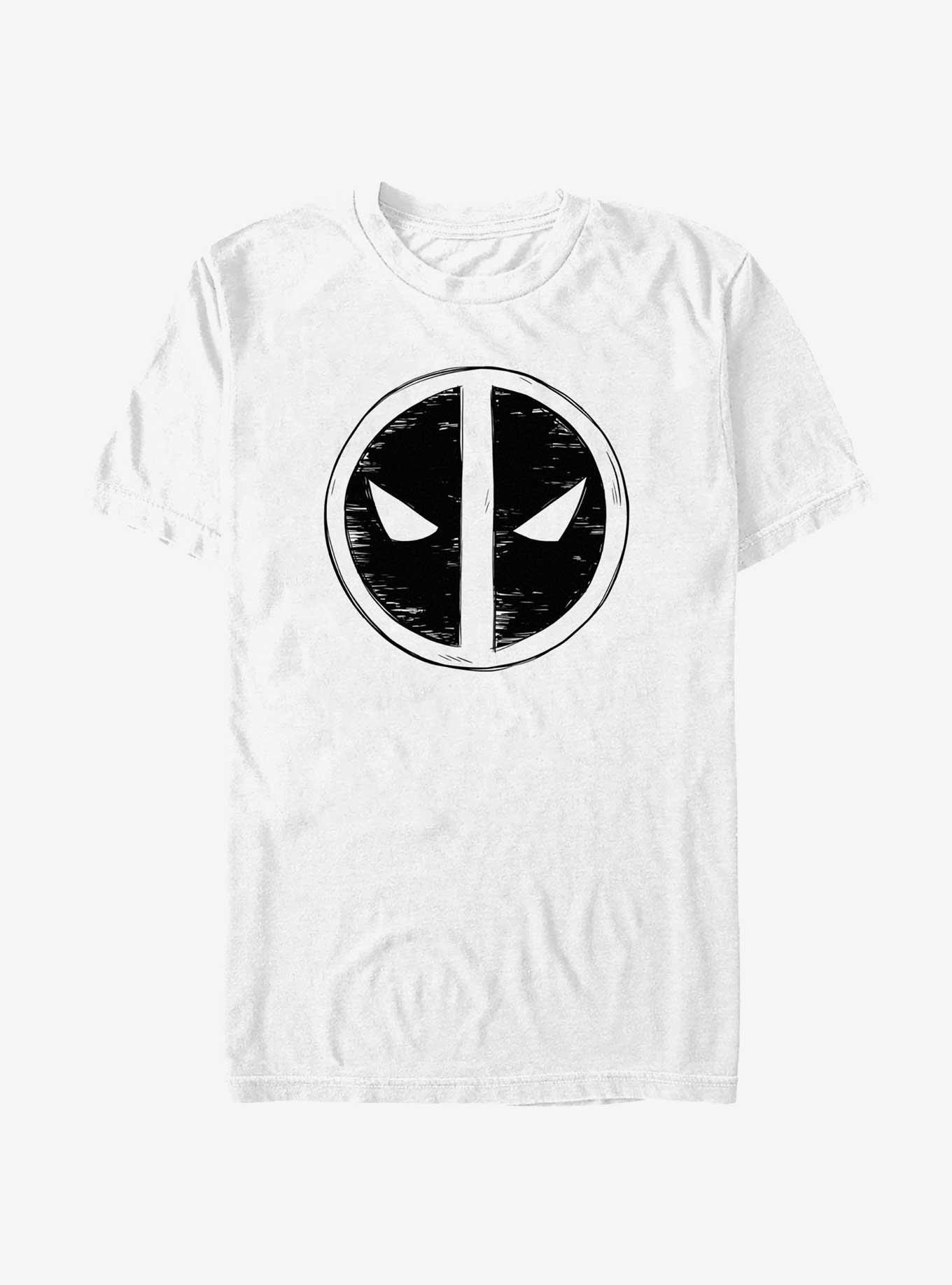 Marvel Deadpool & Wolverine Deadpool Scribble Emblem T-Shirt - WHITE ...