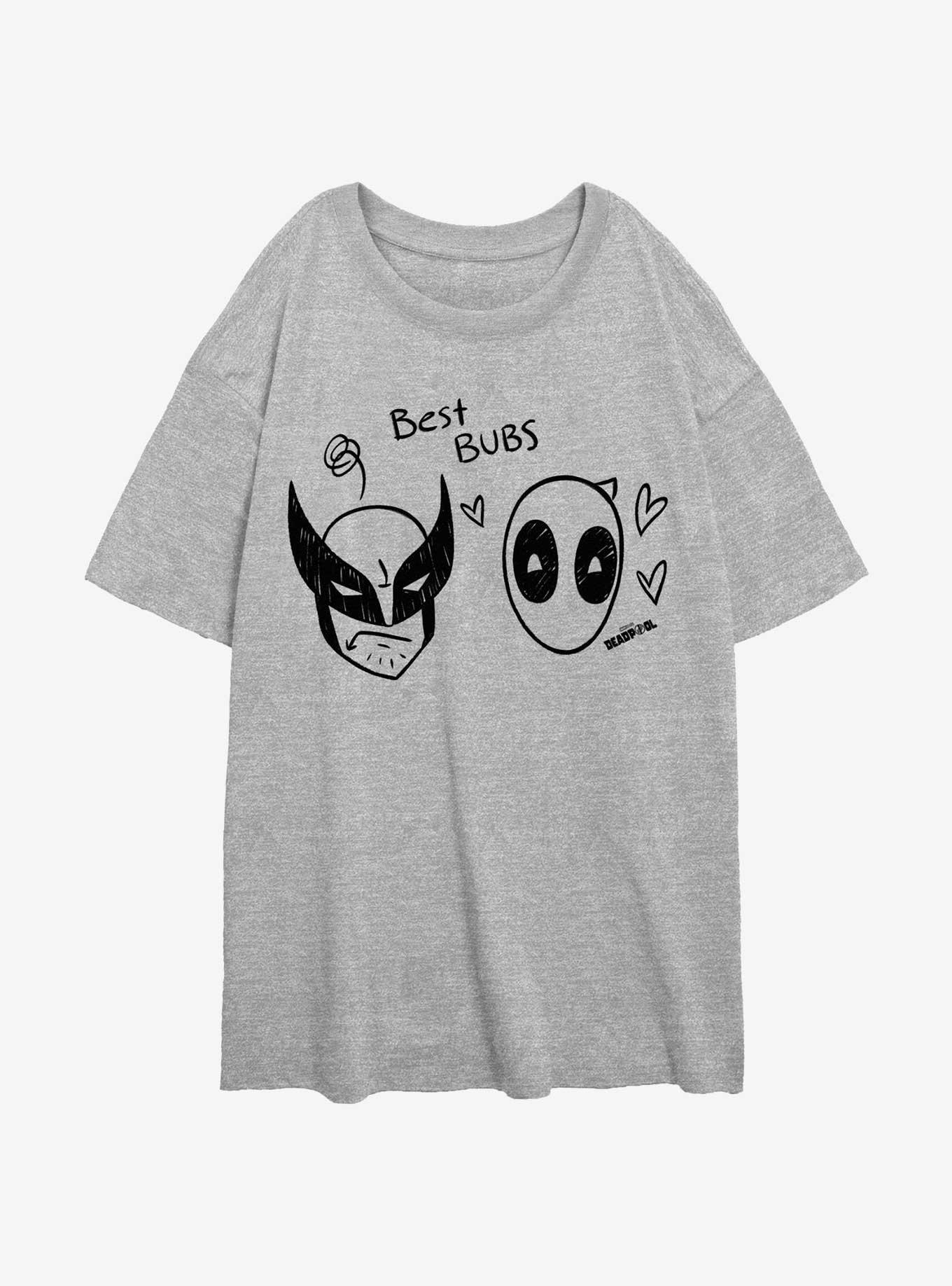 Marvel Deadpool & Wolverine Best Bubs Scribbles Girls Oversized T-Shirt, , hi-res