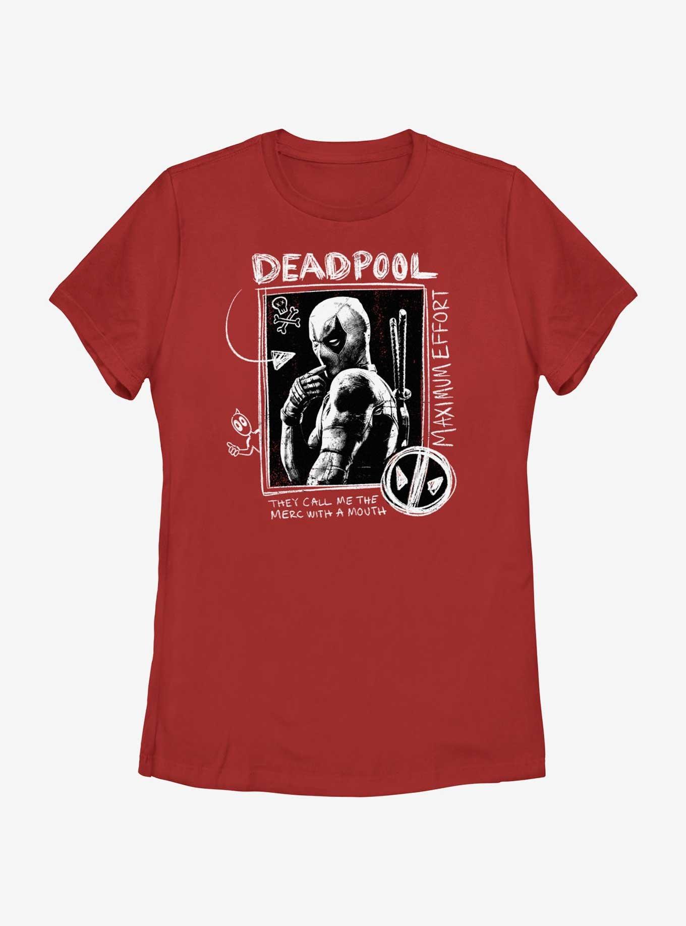 Marvel Deadpool & Wolverine Maximum Effort Womens T-Shirt, RED, hi-res
