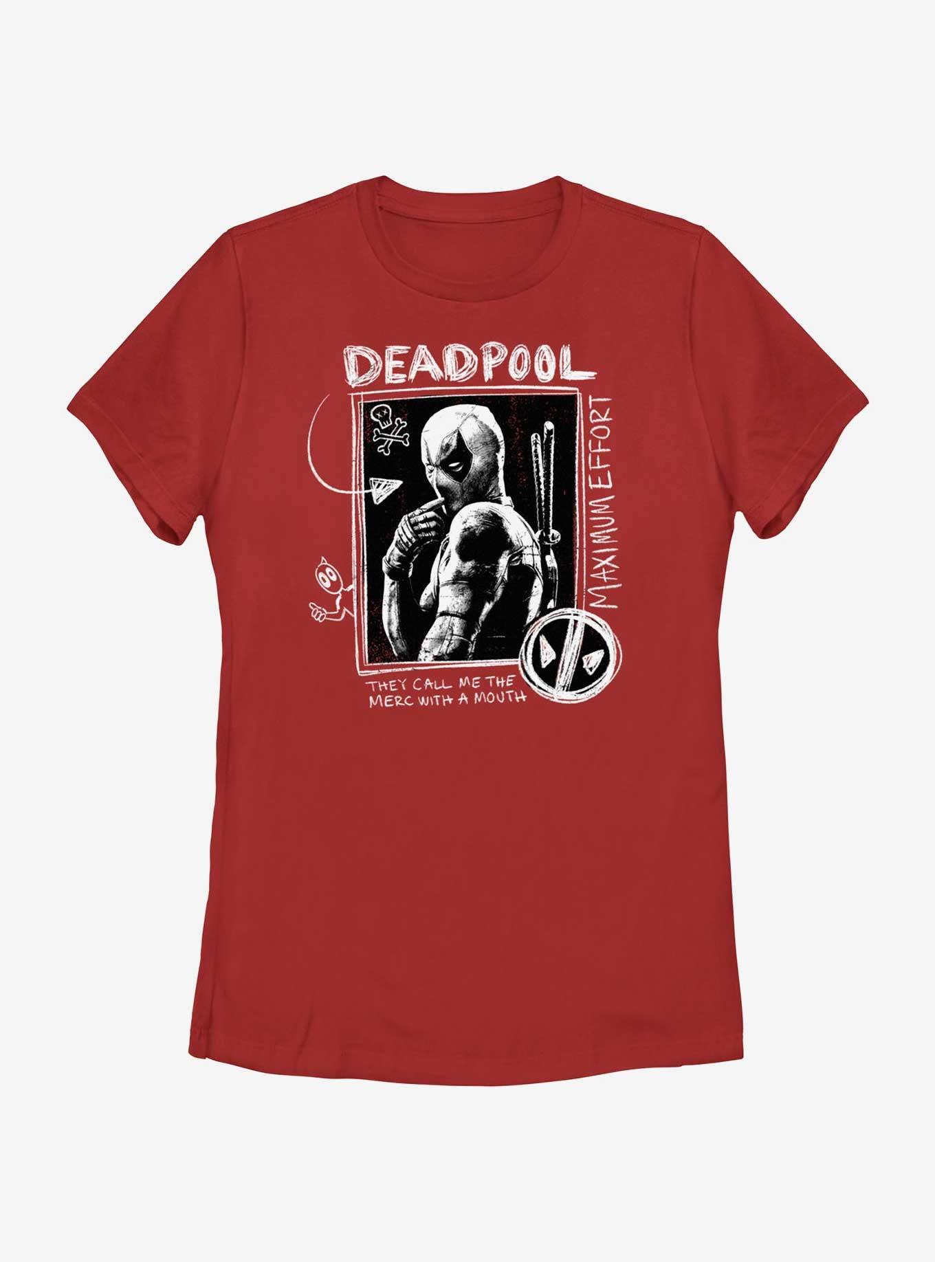 Marvel Deadpool & Wolverine Maximum Effort Womens T-Shirt, RED, hi-res