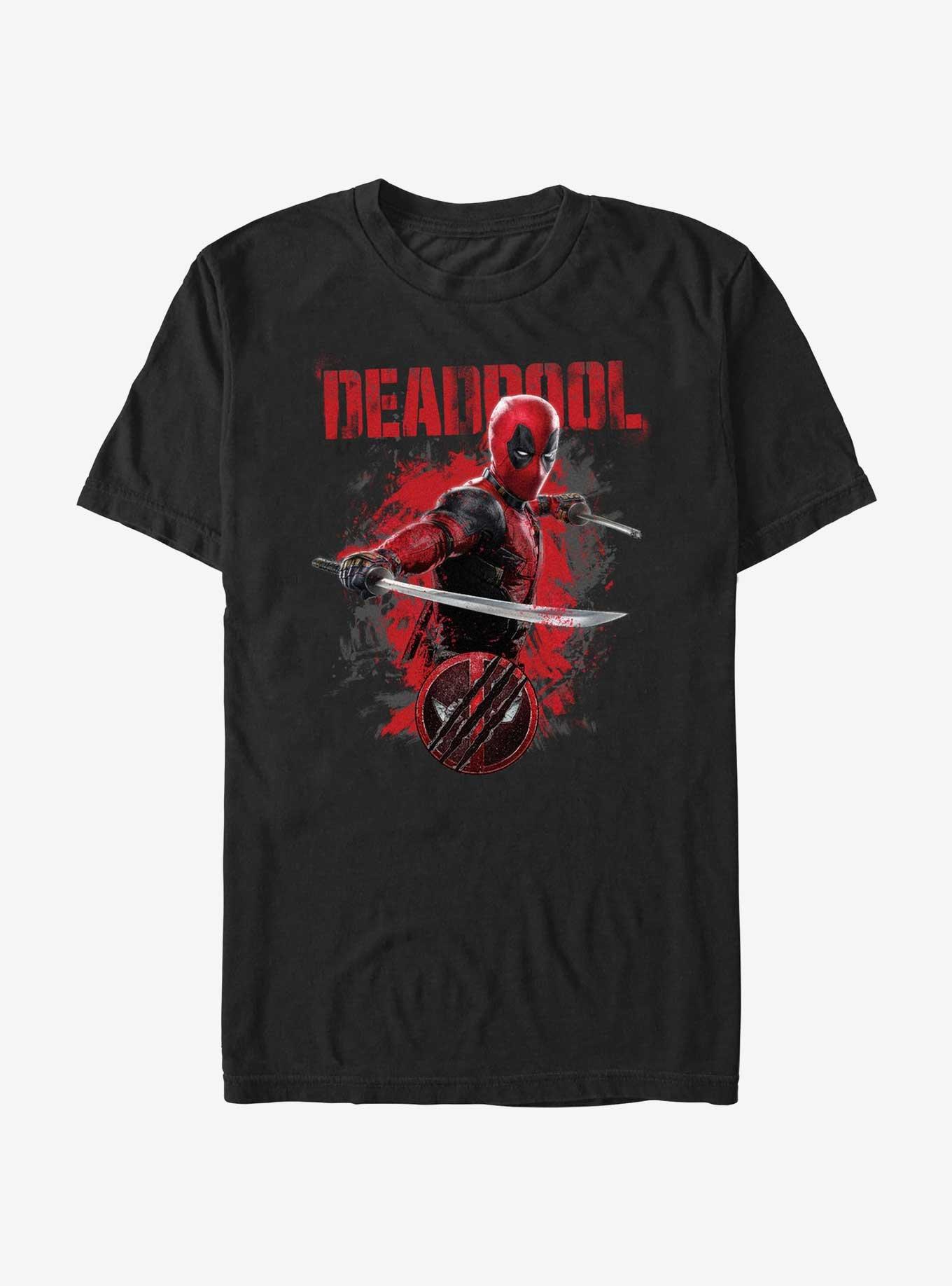 Marvel Deadpool & Wolverine Paint Dump Deadpool T-Shirt, BLACK, hi-res