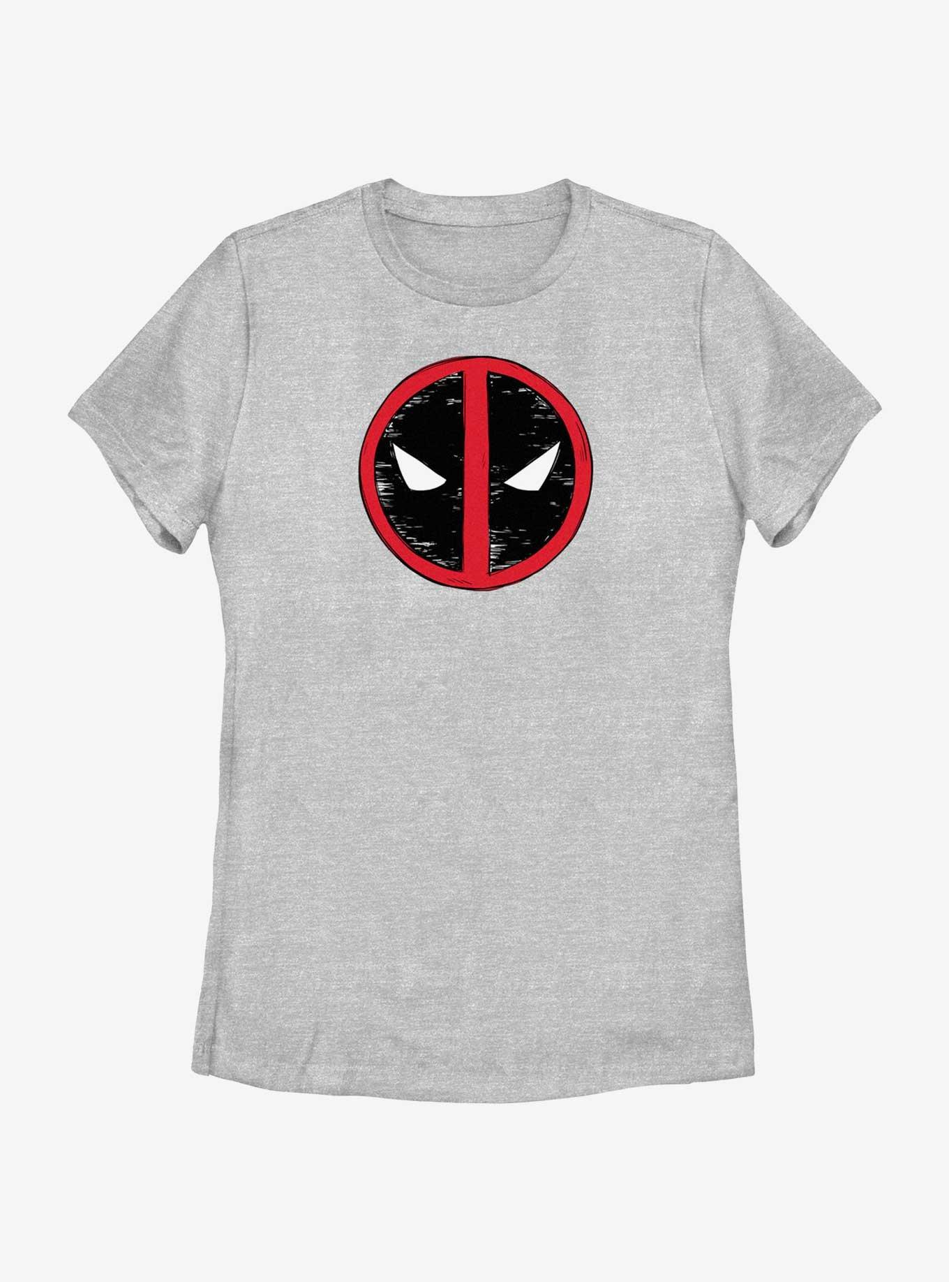 Marvel Deadpool & Wolverine Evil Eye Sketch Logo Womens T-Shirt, , hi-res