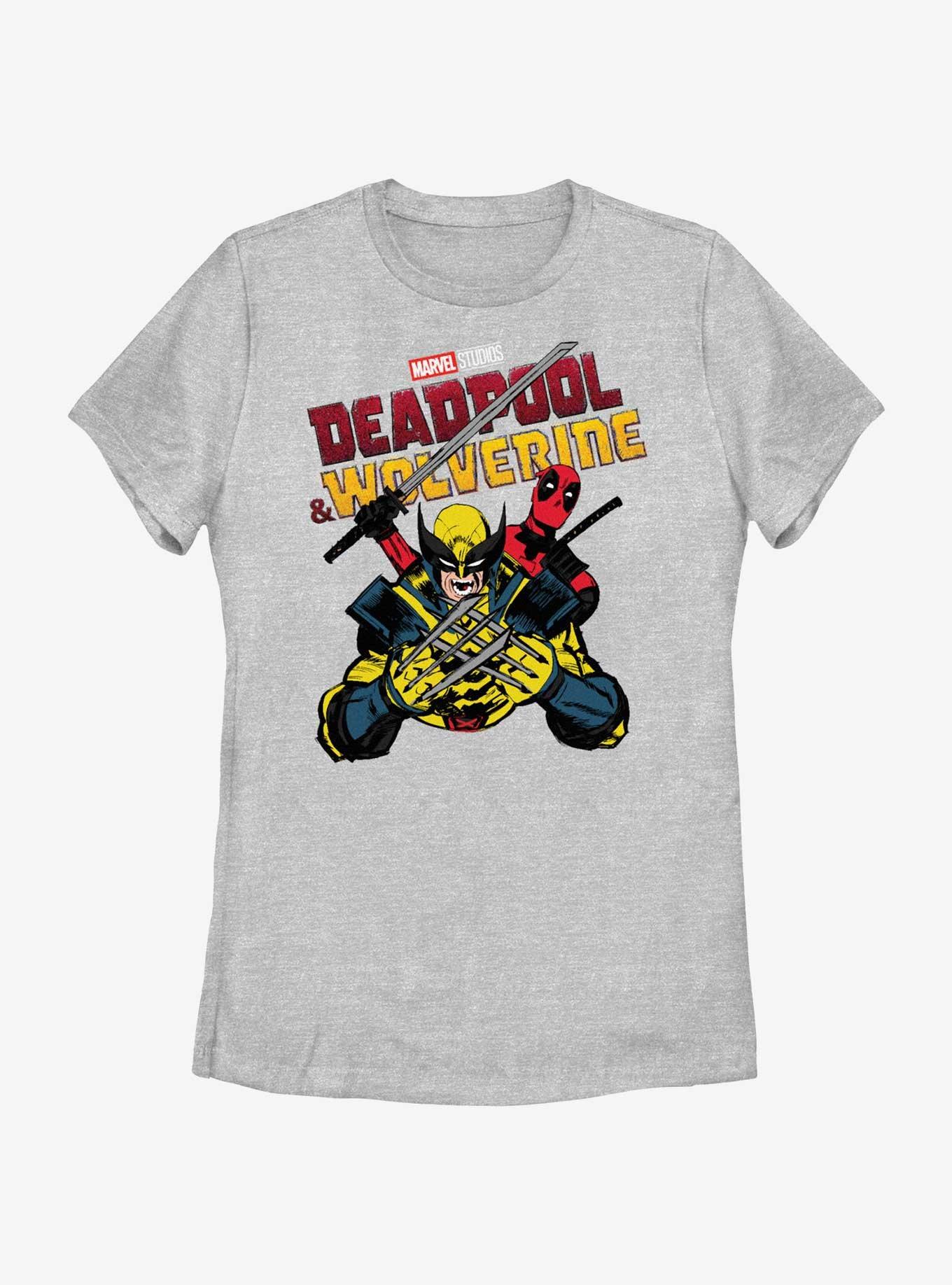 Marvel Deadpool & Wolverine Cross Slash Fight Womens T-Shirt, , hi-res