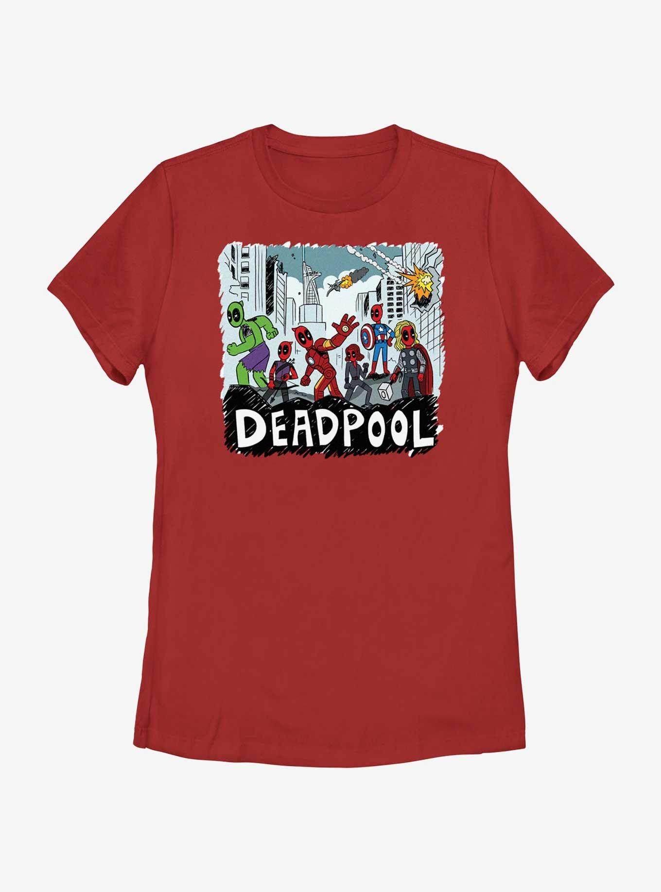 Marvel Deadpool & Wolverine Team Deadpool Avengers Womens T-Shirt, , hi-res