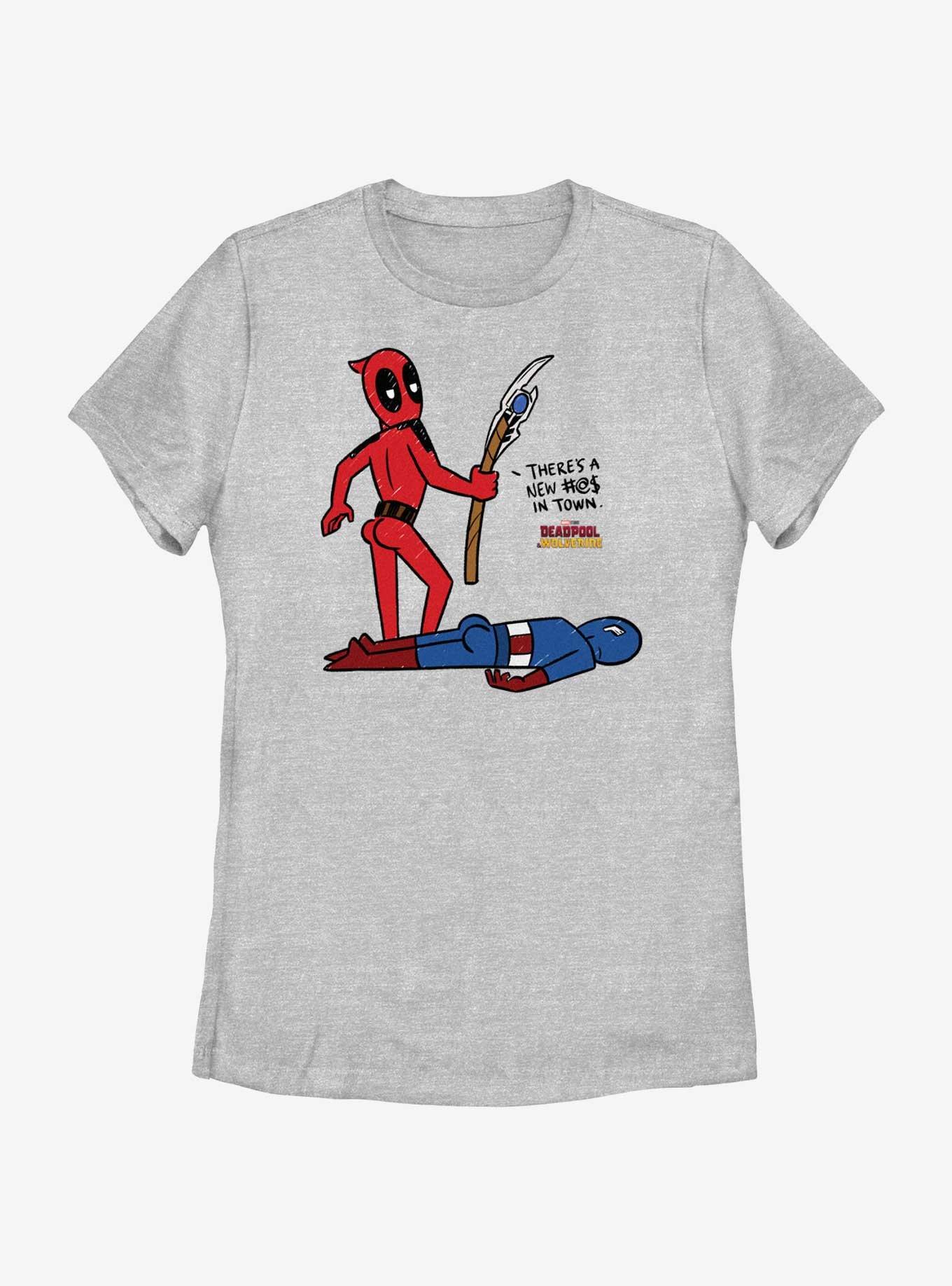 Marvel Deadpool & Wolverine New In Town Womens T-Shirt, ATH HTR, hi-res