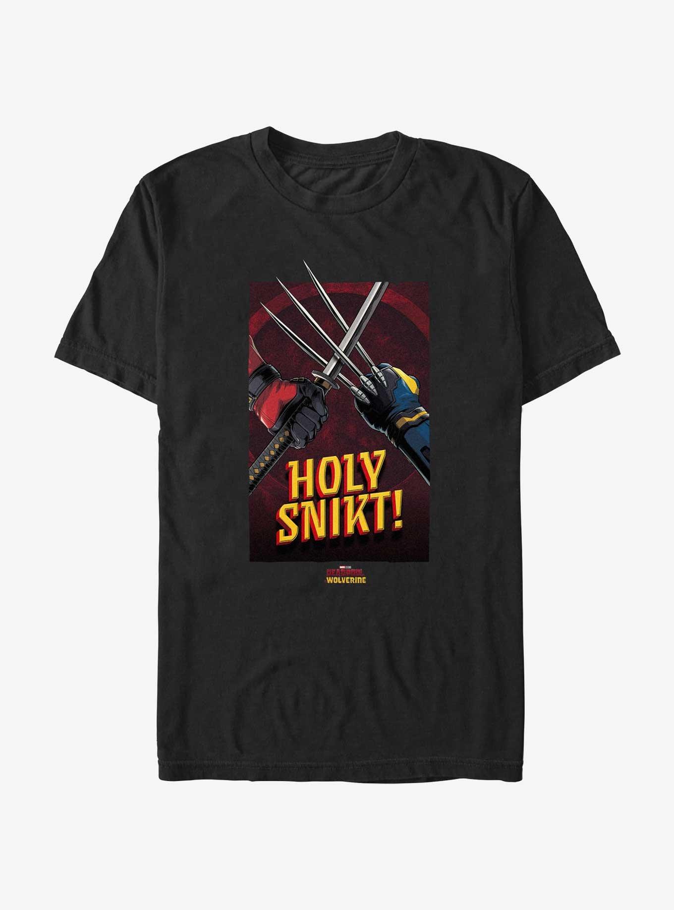 Marvel Deadpool & Wolverine Holy Snikt Poster T-Shirt, BLACK, hi-res