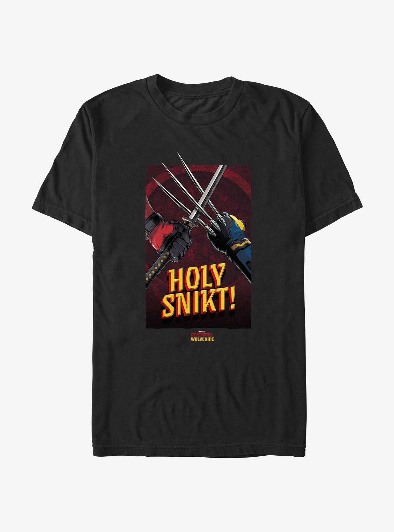 Marvel Deadpool & Wolverine Holy Snikt Poster T-Shirt, BLACK, hi-res