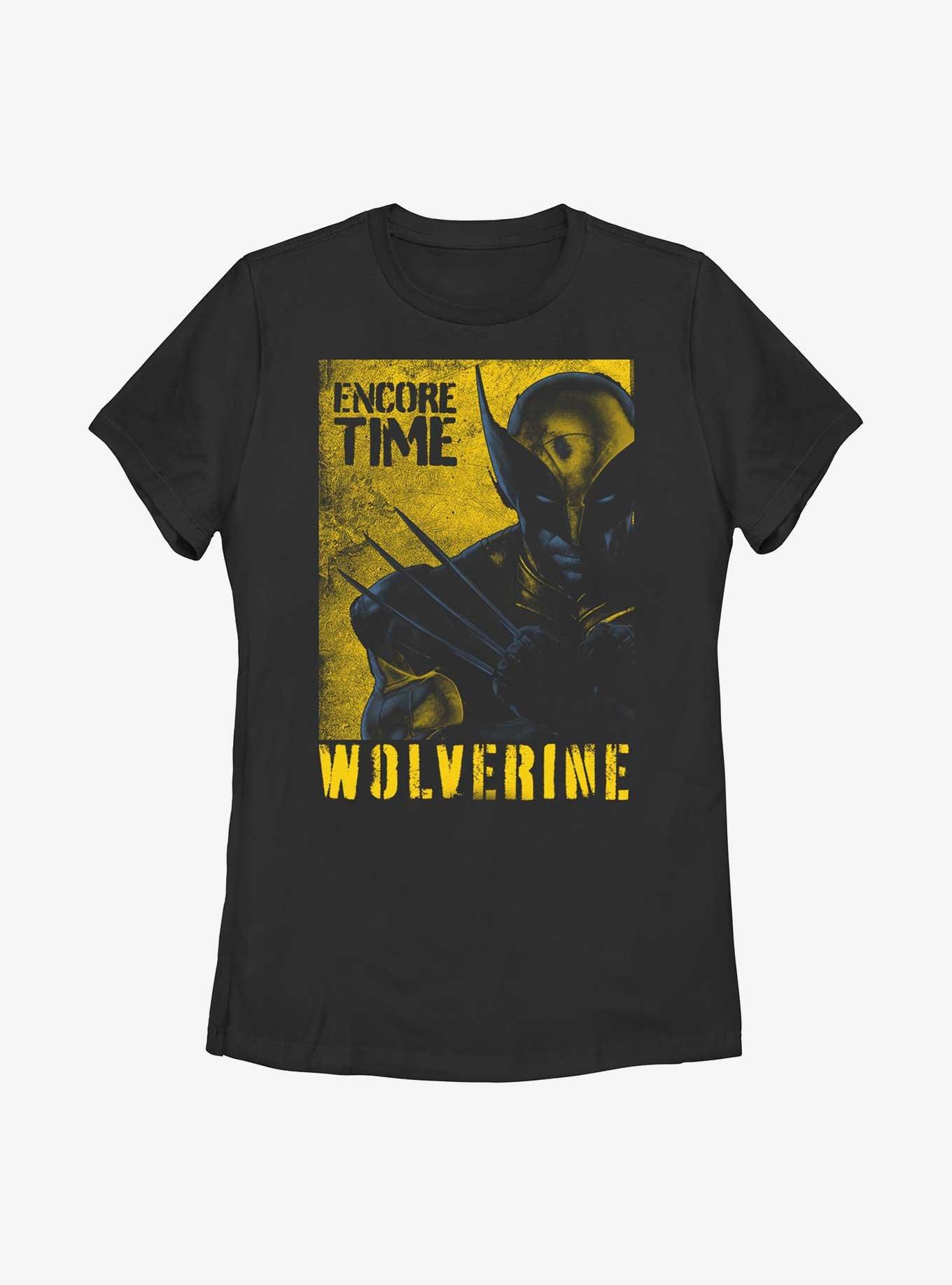 Marvel Deadpool & Wolverine Encore Time Wolverine Poster Womens T-Shirt, BLACK, hi-res