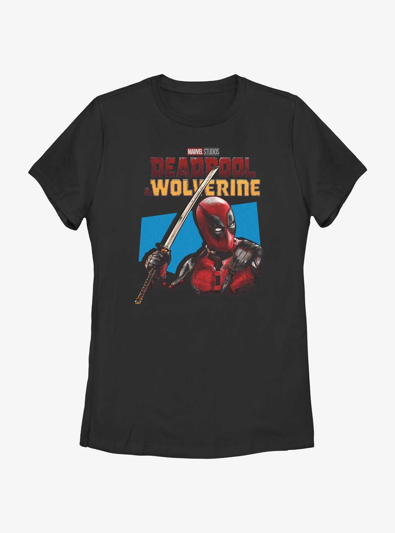 Marvel Deadpool & Wolverine Spotlight Deadpool Womens T-Shirt, BLACK, hi-res