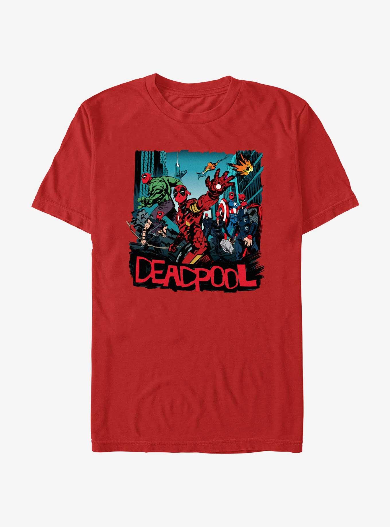 Marvel Deadpool & Wolverine Deadpool Avengers T-Shirt, RED, hi-res