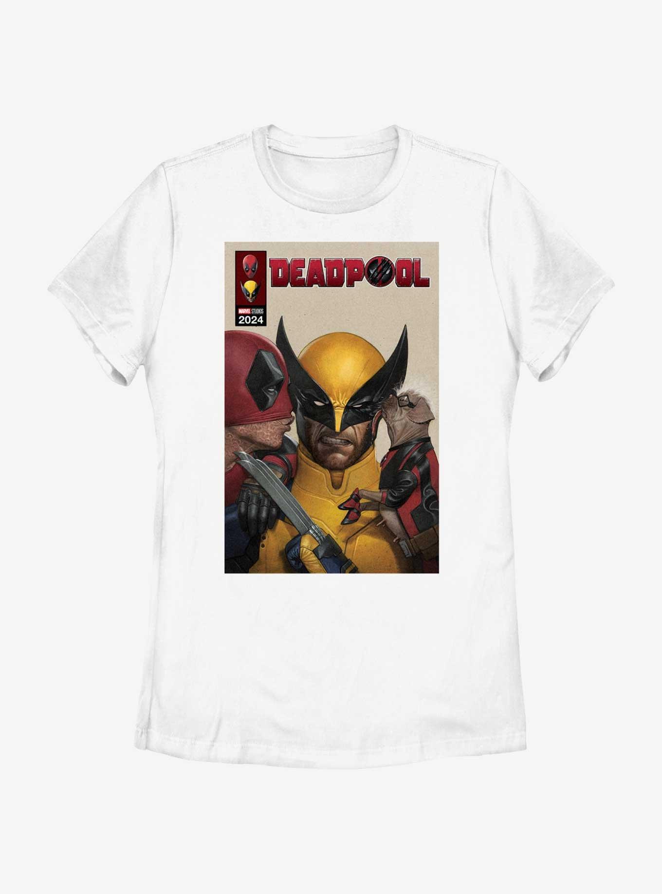 Marvel Deadpool & Wolverine Kissing Wolverine Poster Womens T-Shirt, WHITE, hi-res