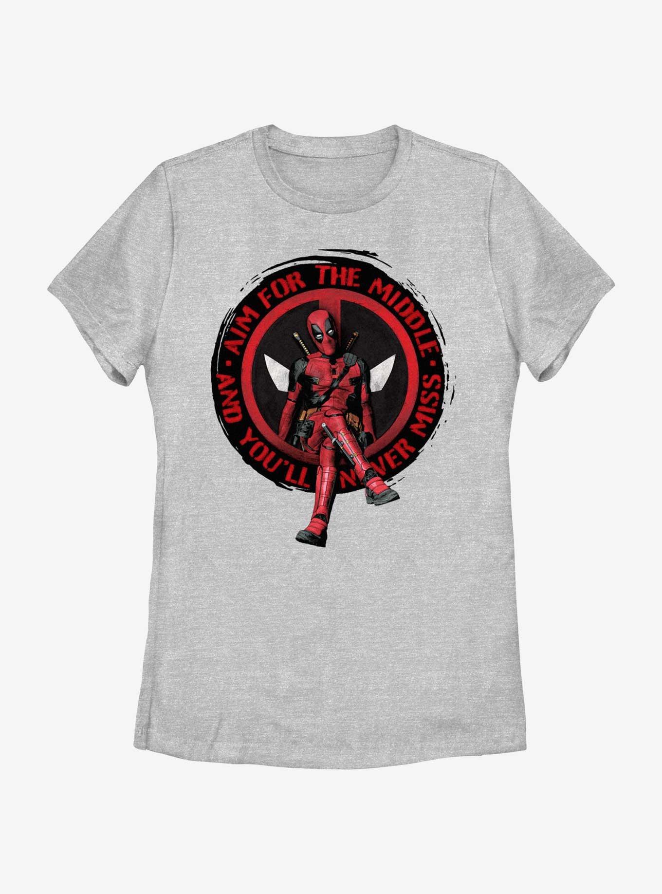 Marvel Deadpool & Wolverine Aim For The Middle Womens T-Shirt, , hi-res