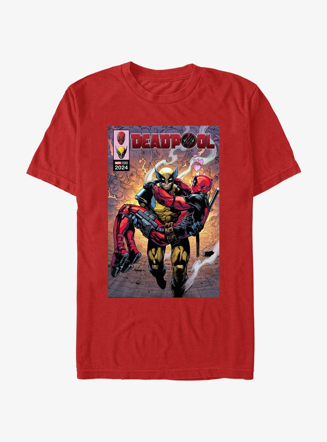 Marvel Deadpool & Wolverine Rescue Mission Poster T-Shirt, RED, hi-res