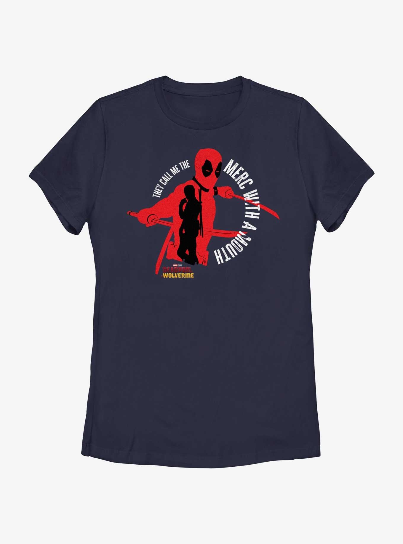 Marvel Deadpool & Wolverine Merc With A Mouth Womens T-Shirt, NAVY, hi-res