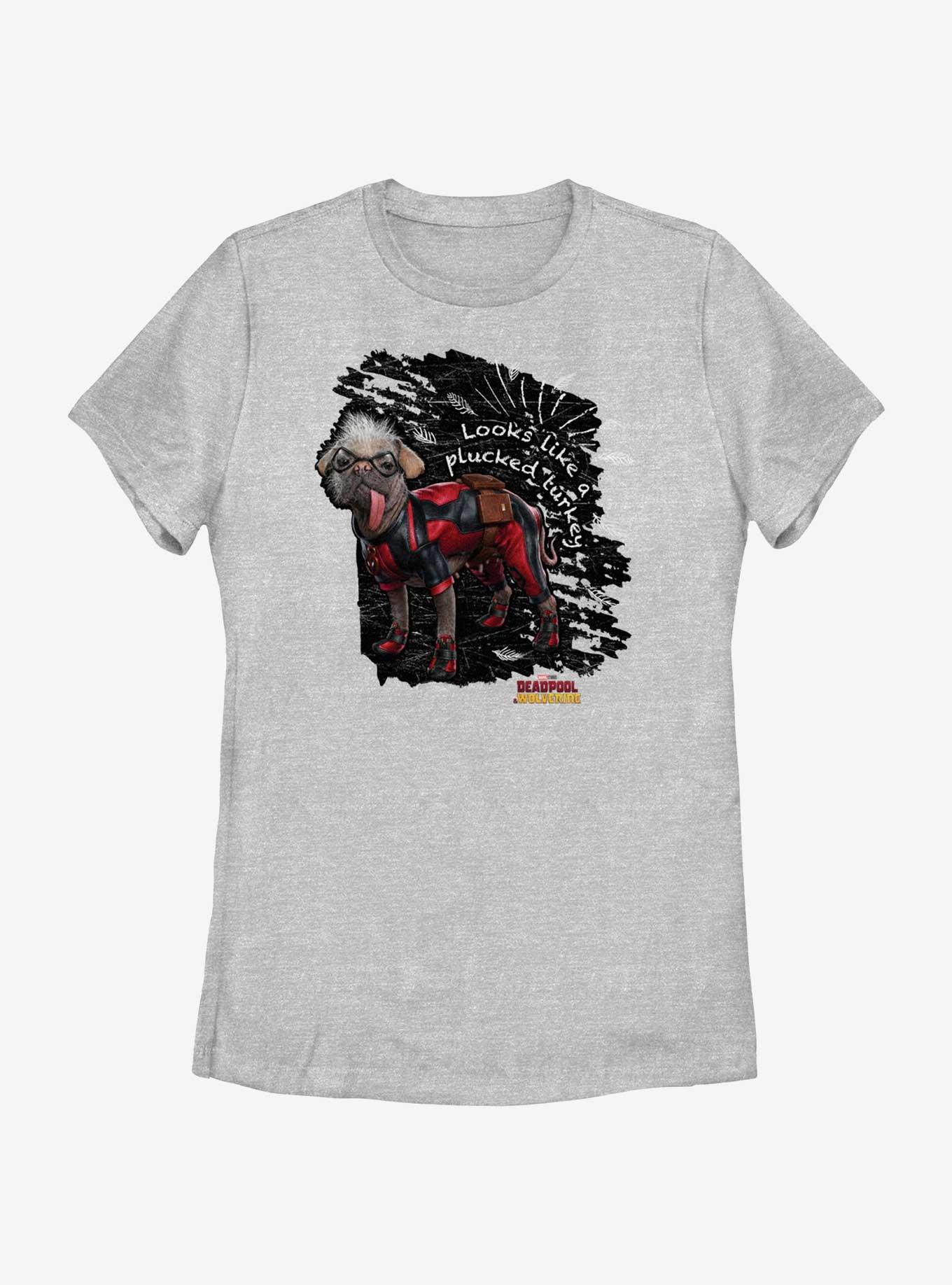 Marvel Deadpool & Wolverine Looks Like A Plucked Turkey Womens T-Shirt, ATH HTR, hi-res