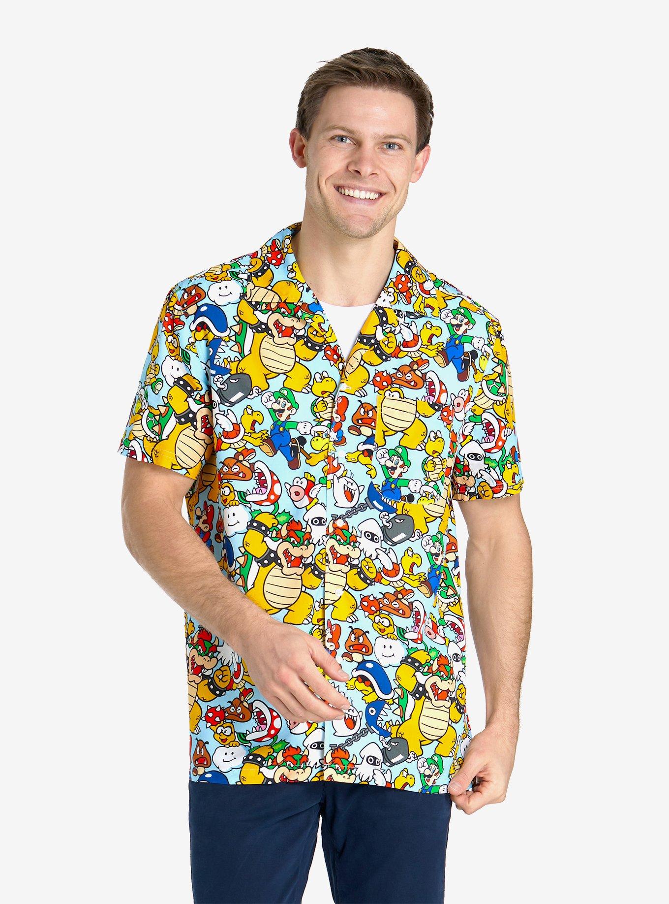 Super Mario Bros. Bowsers Kingdom Button-Up Shirt, , hi-res