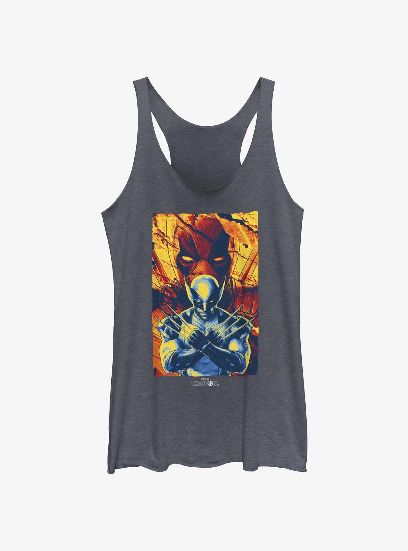 Marvel Deadpool & Wolverine Deadpool Rising Womens Tank Top, NAVY HTR, hi-res