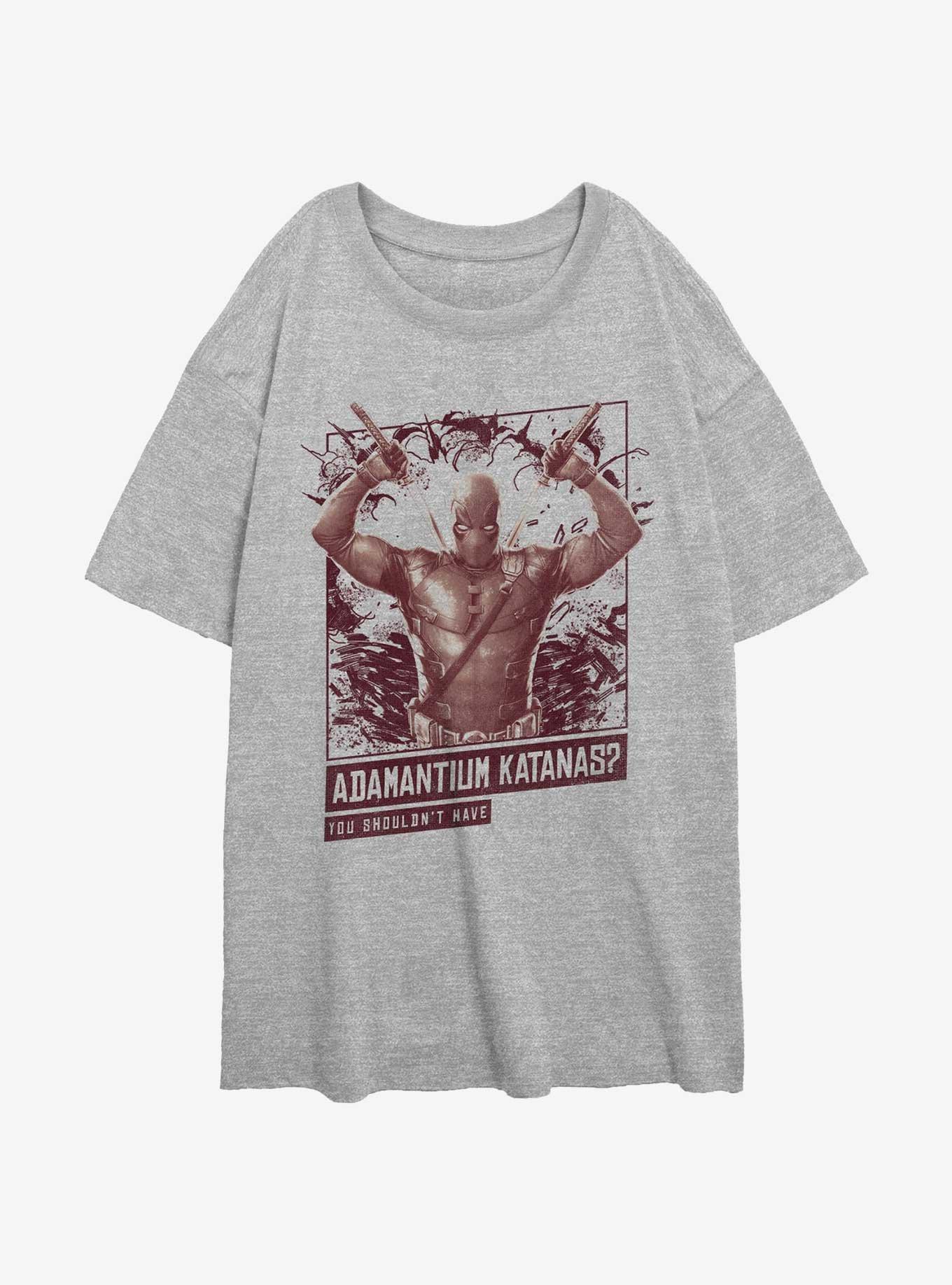 Marvel Deadpool & Wolverine Adamantium Katanas Womens Oversized T-Shirt, , hi-res
