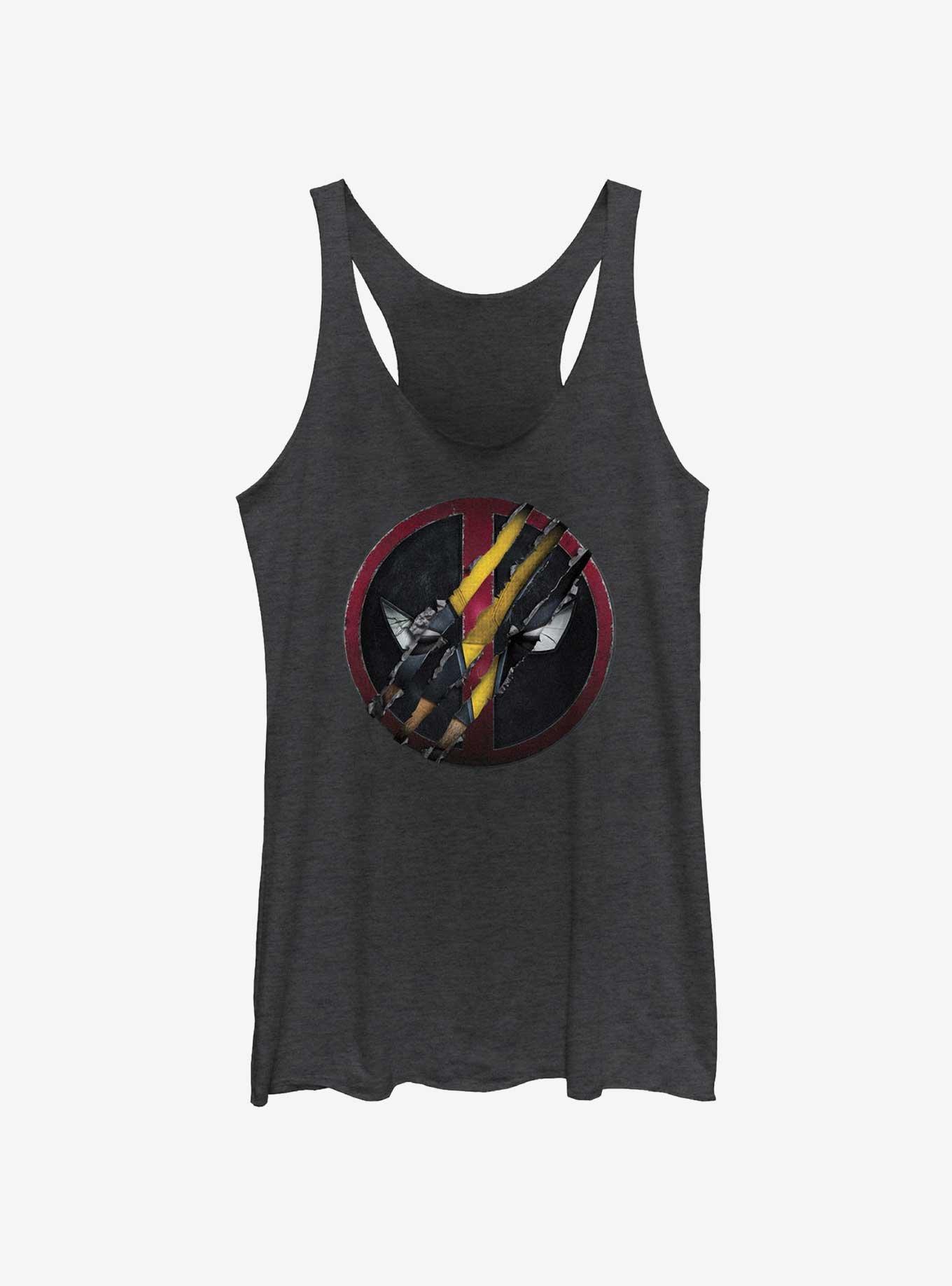 Marvel Deadpool & Wolverine Wolverine Clawing Through Womens Tank Top, BLK HTR, hi-res