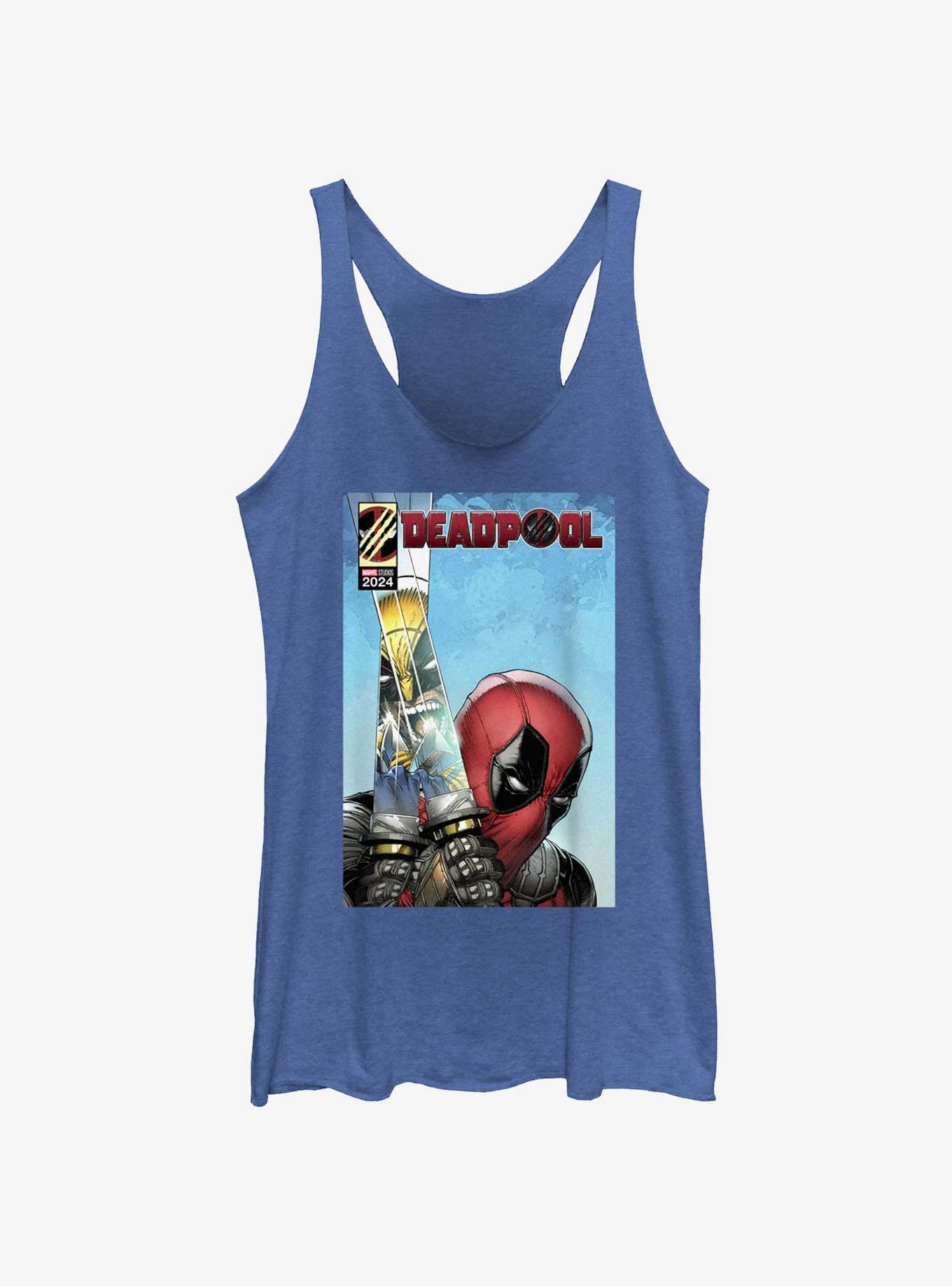 Marvel Deadpool & Wolverine Reflection In The Swords Womens Tank Top, ROY HTR, hi-res