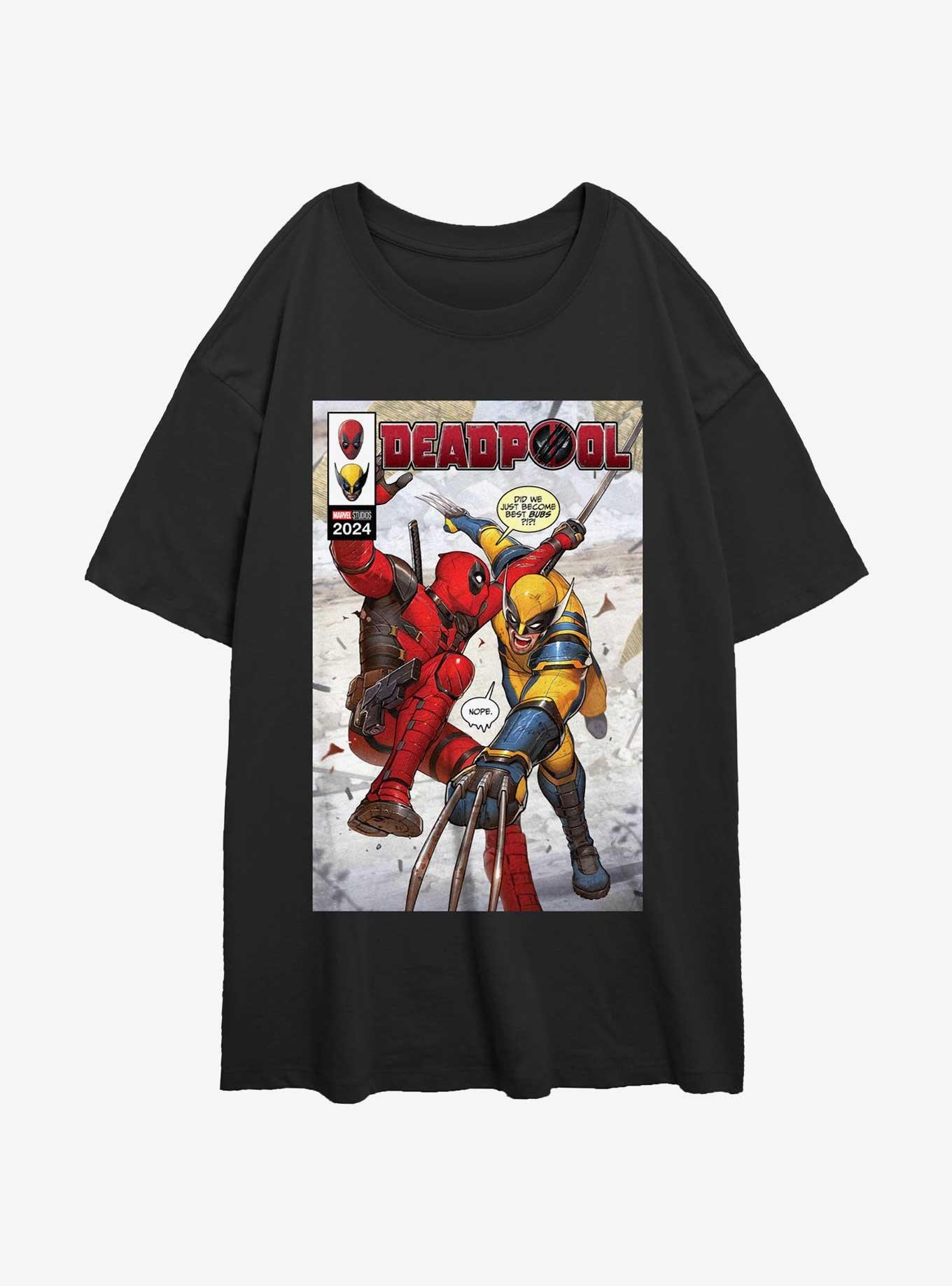 Marvel Deadpool Wolverine Best Friends Comic Womens Oversized T