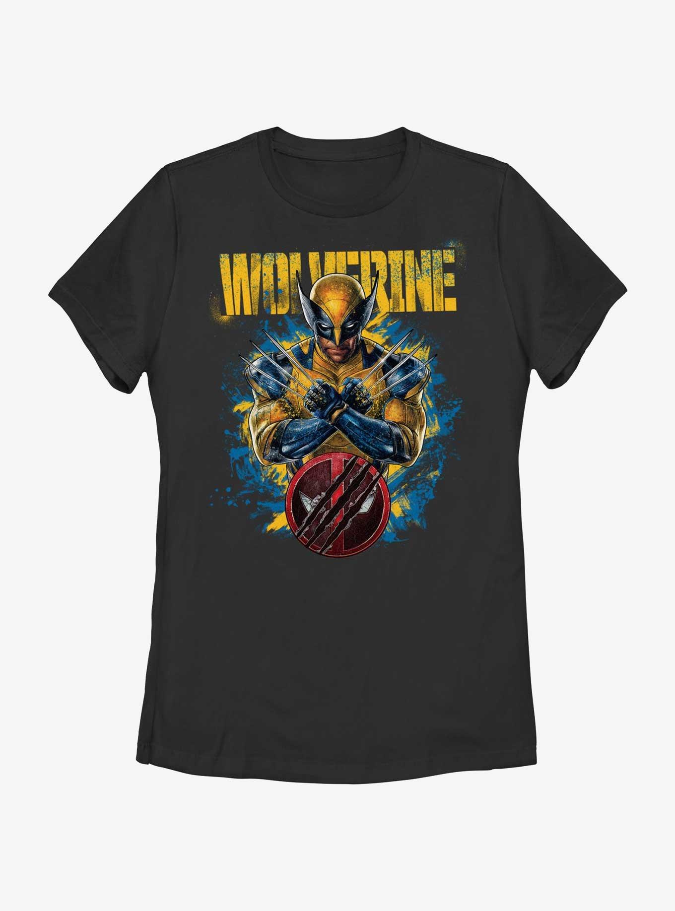 Marvel Deadpool & Wolverine Paint Dump Wolverine Womens T-Shirt, BLACK, hi-res