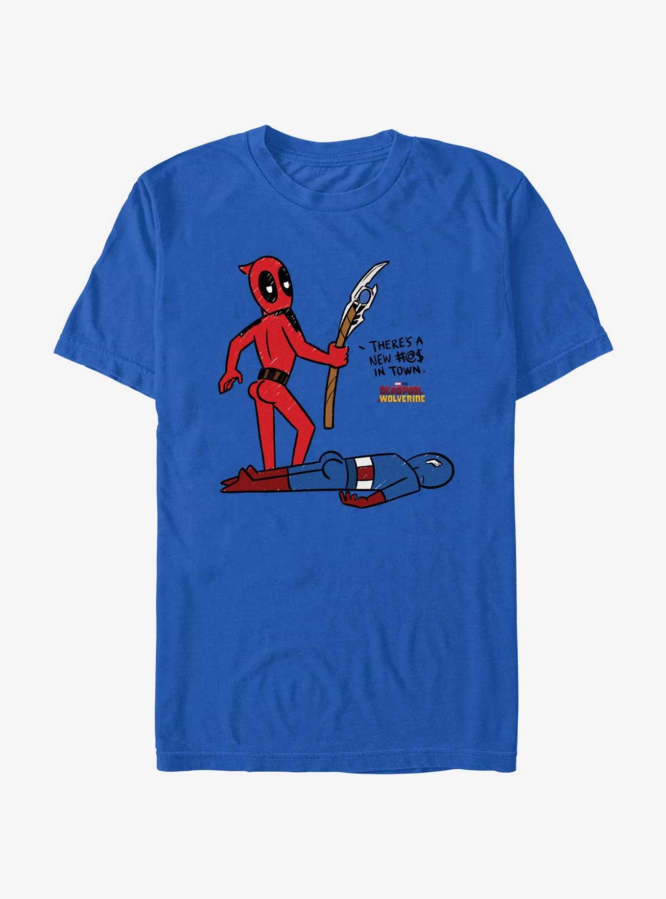Marvel Deadpool & Wolverine New In Town T-Shirt, ROYAL, hi-res