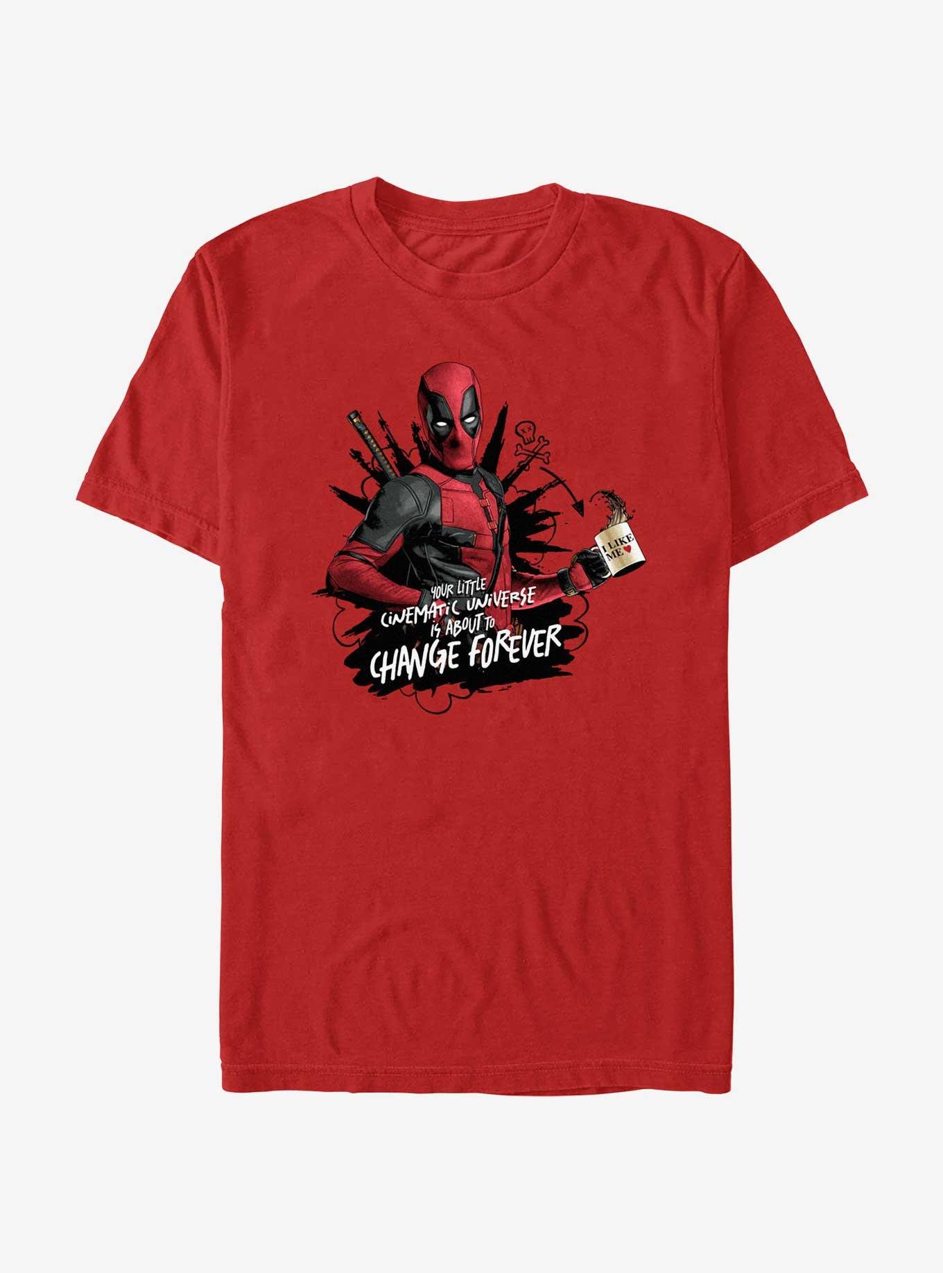 Marvel Deadpool & Wolverine Changing Your Cinematic Universe Forever T-Shirt, RED, hi-res