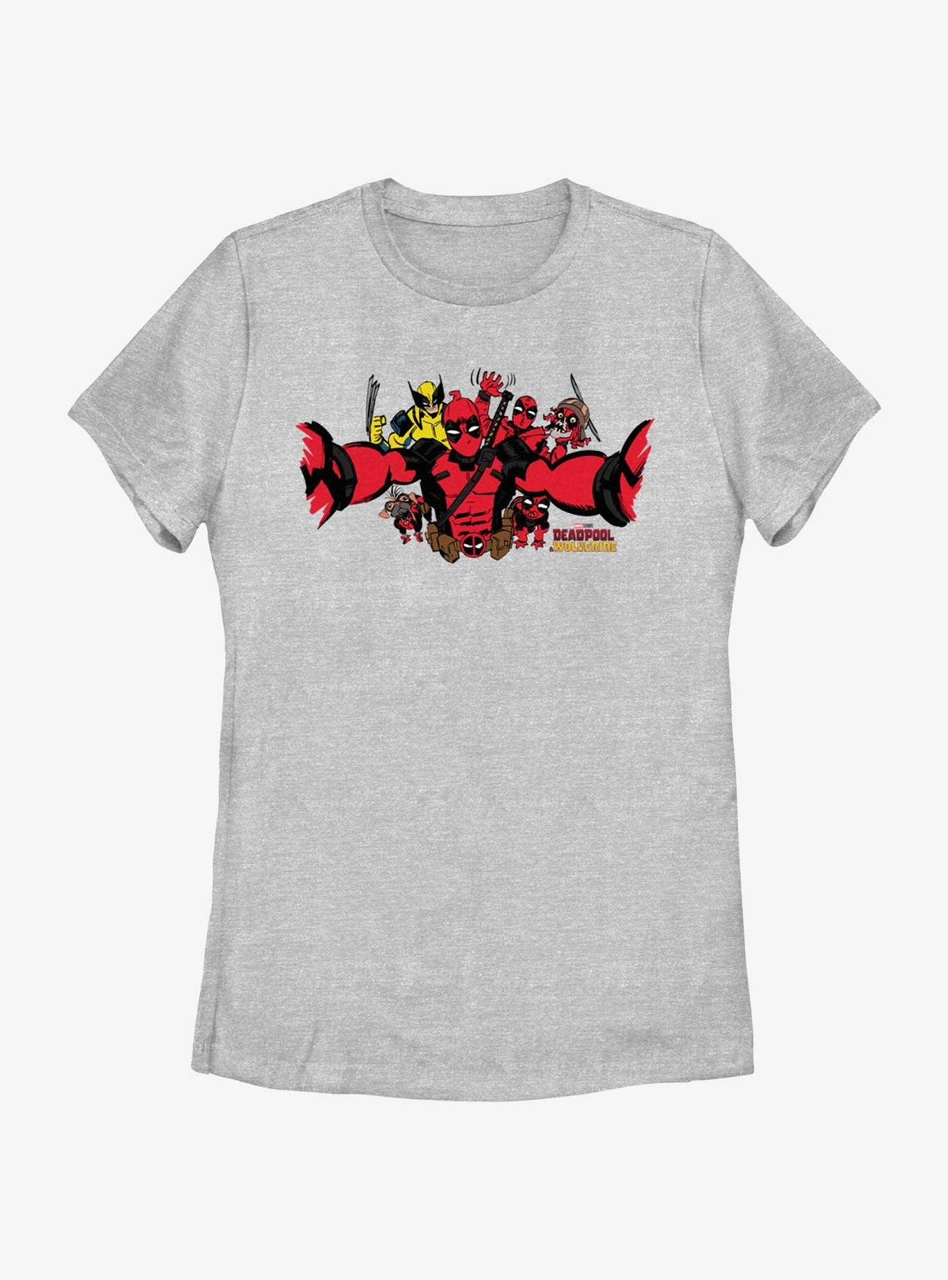 Marvel Deadpool & Wolverine Deadpool Selfie Womens T-Shirt, ATH HTR, hi-res