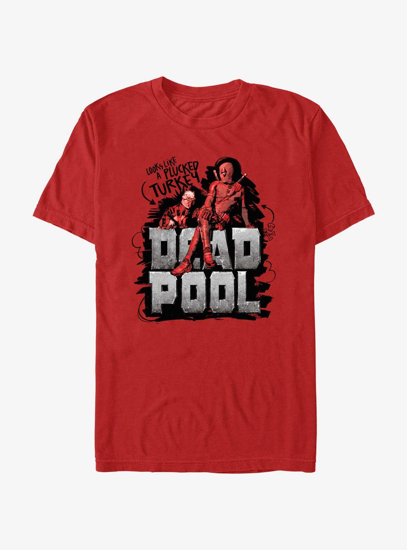 Marvel Deadpool & Wolverine Looks Like A Plucked Turkey T-Shirt, RED, hi-res