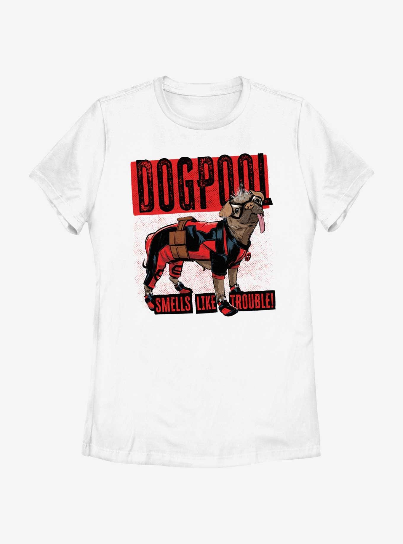 Marvel Deadpool & Wolverine Dogpool Trouble Womens T-Shirt, WHITE, hi-res