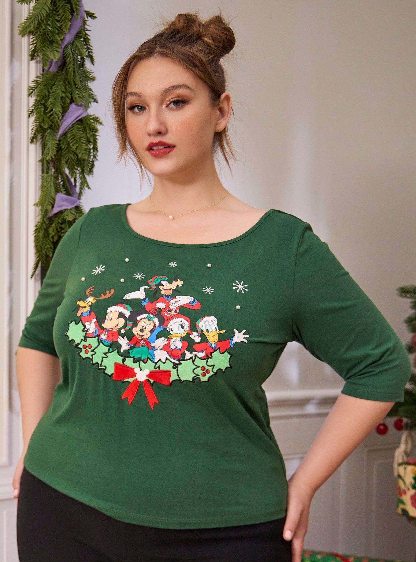 Her Universe Disney Mickey Mouse And Friends Holiday Retro Top Plus Size Her Universe Exclusive