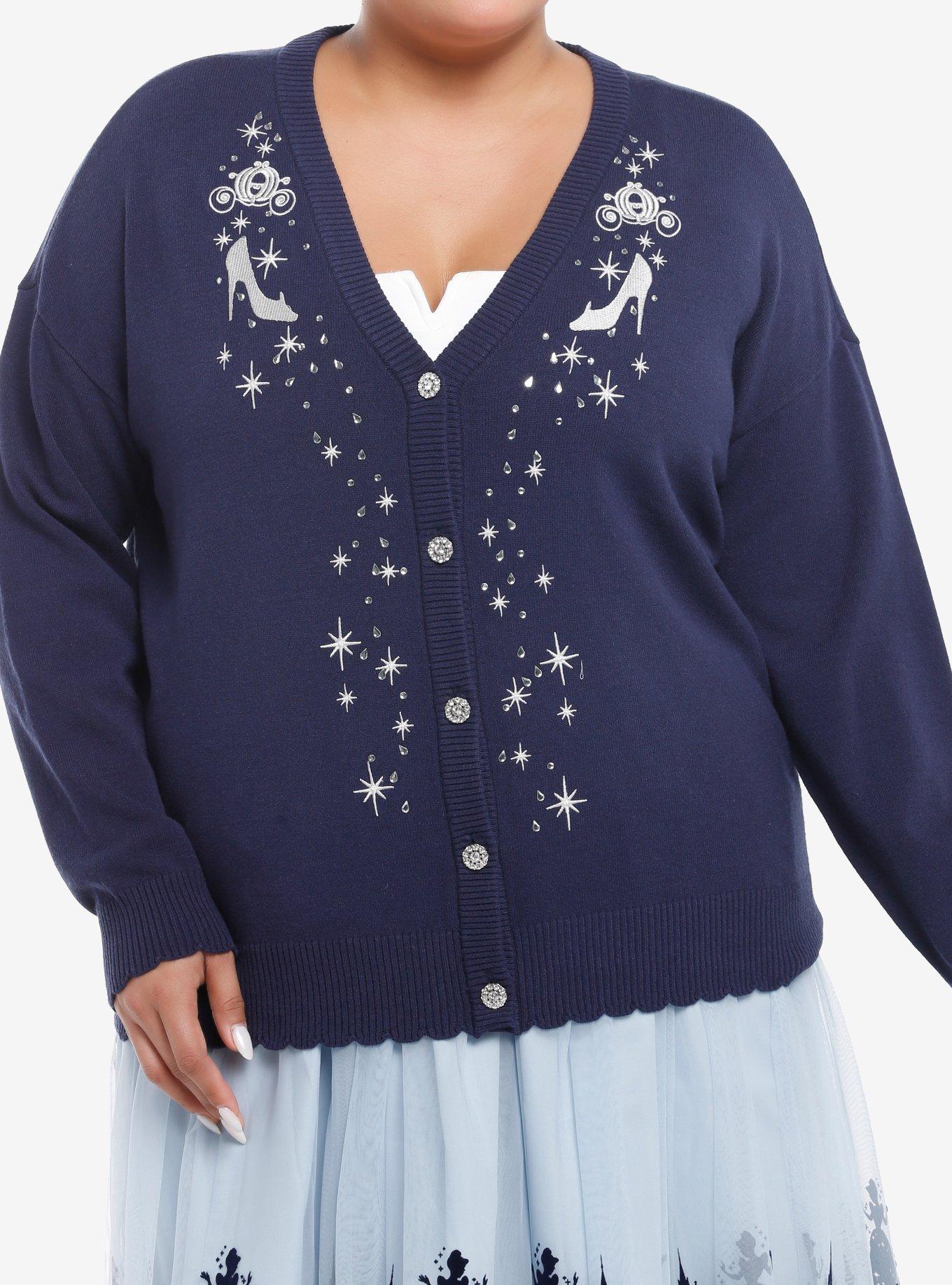 Her Universe Disney Cinderella Icon Rhinestone Cardigan Plus Size Her Universe Exclusive, BLUE, hi-res