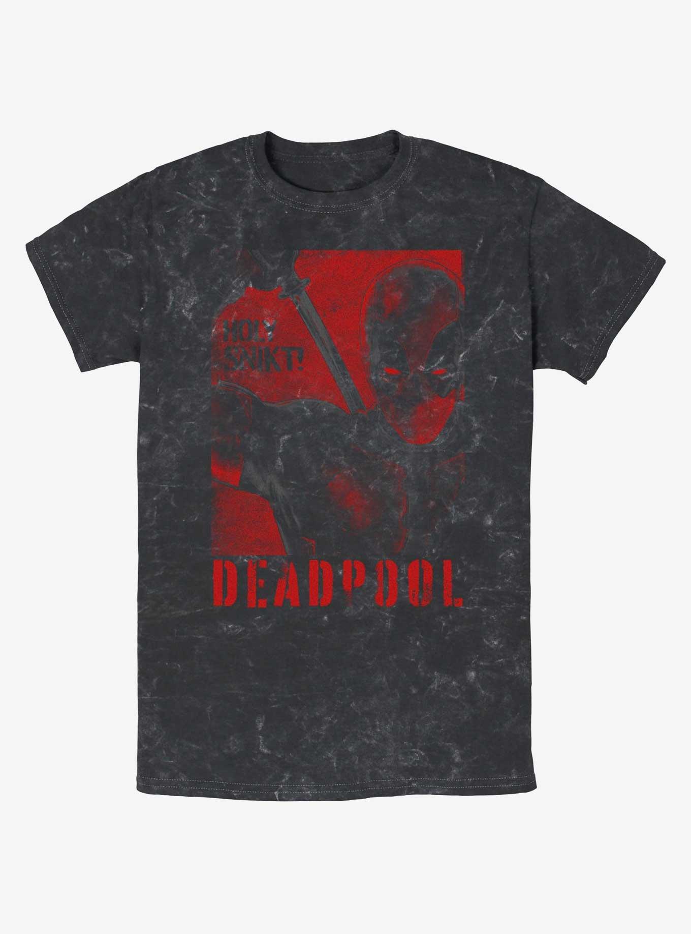 Marvel Deadpool & Wolverine Poster Deadpool SNIKT Mineral Wash T-Shirt, BLACK, hi-res