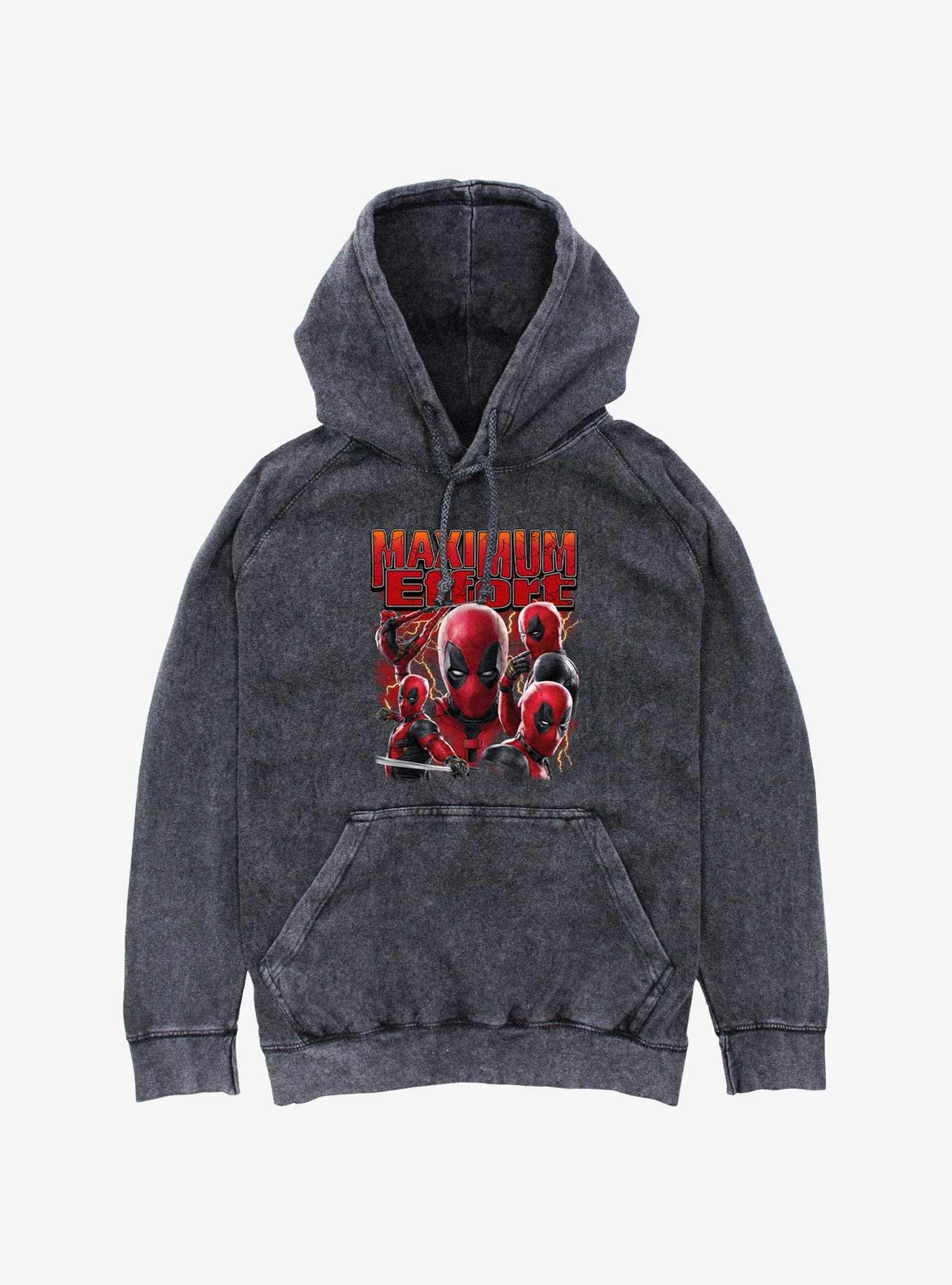 Marvel Deadpool & Wolverine Maximum Effort Mineral Wash Hoodie BoxLunch Web Exclusive, , hi-res