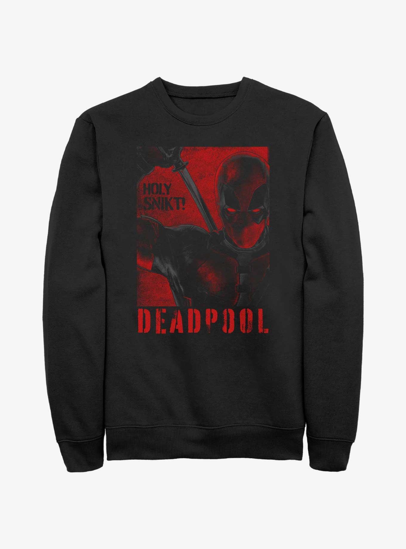 Marvel Deadpool & Wolverine Poster Deadpool SNIKT Sweatshirt BoxLunch Web Exclusive, BLACK, hi-res