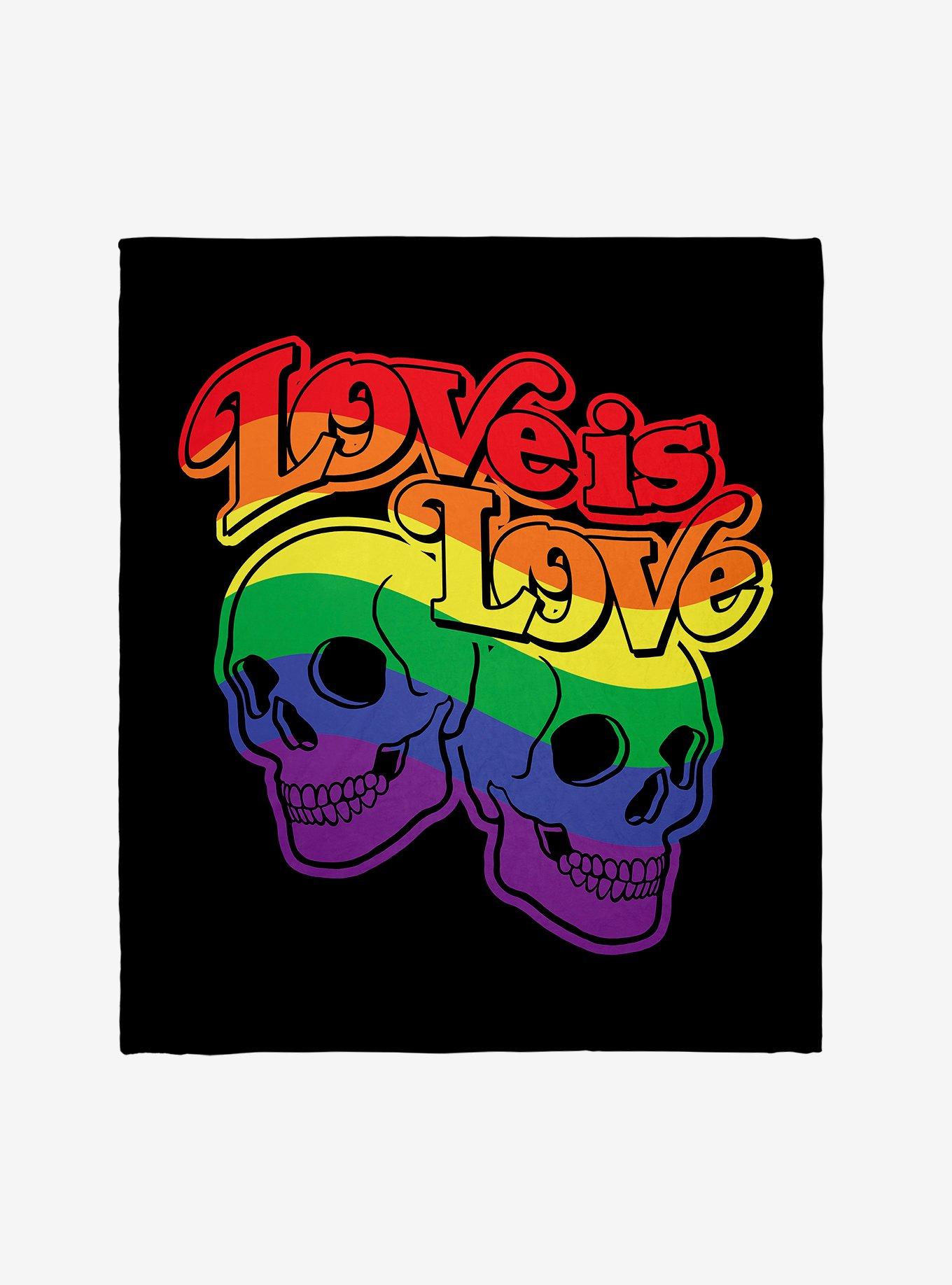 Love Is Love Skulls Throw Blanket, , hi-res