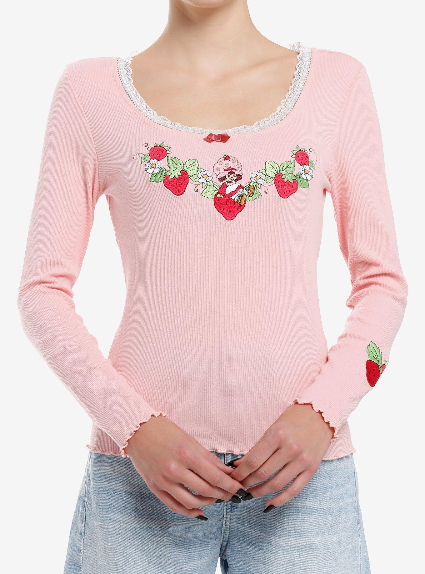 Strawberry Shortcake Embroidered Long-Sleeve Top, , hi-res