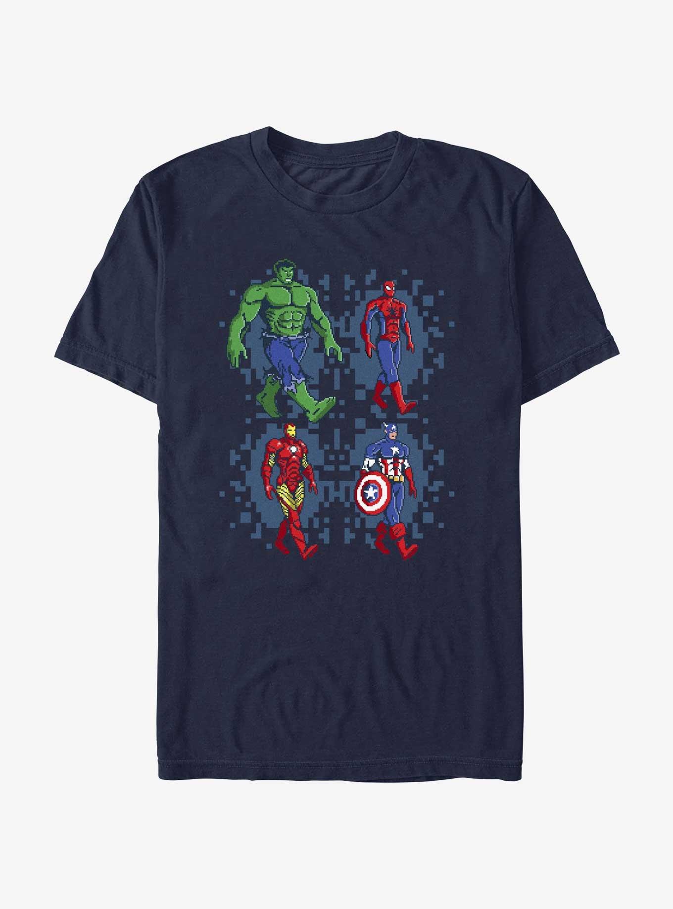 Marvel Avengers Pixel Heroes T-Shirt, NAVY, hi-res