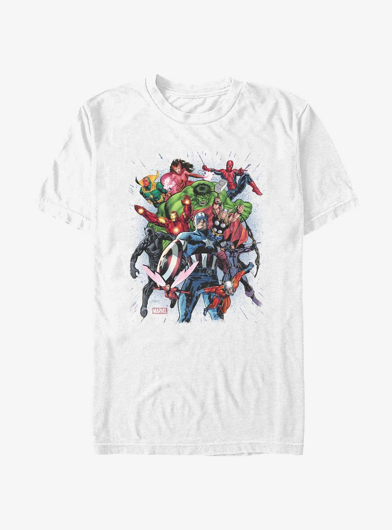 Marvel Avengers Classic Team Burst T-Shirt, WHITE, hi-res